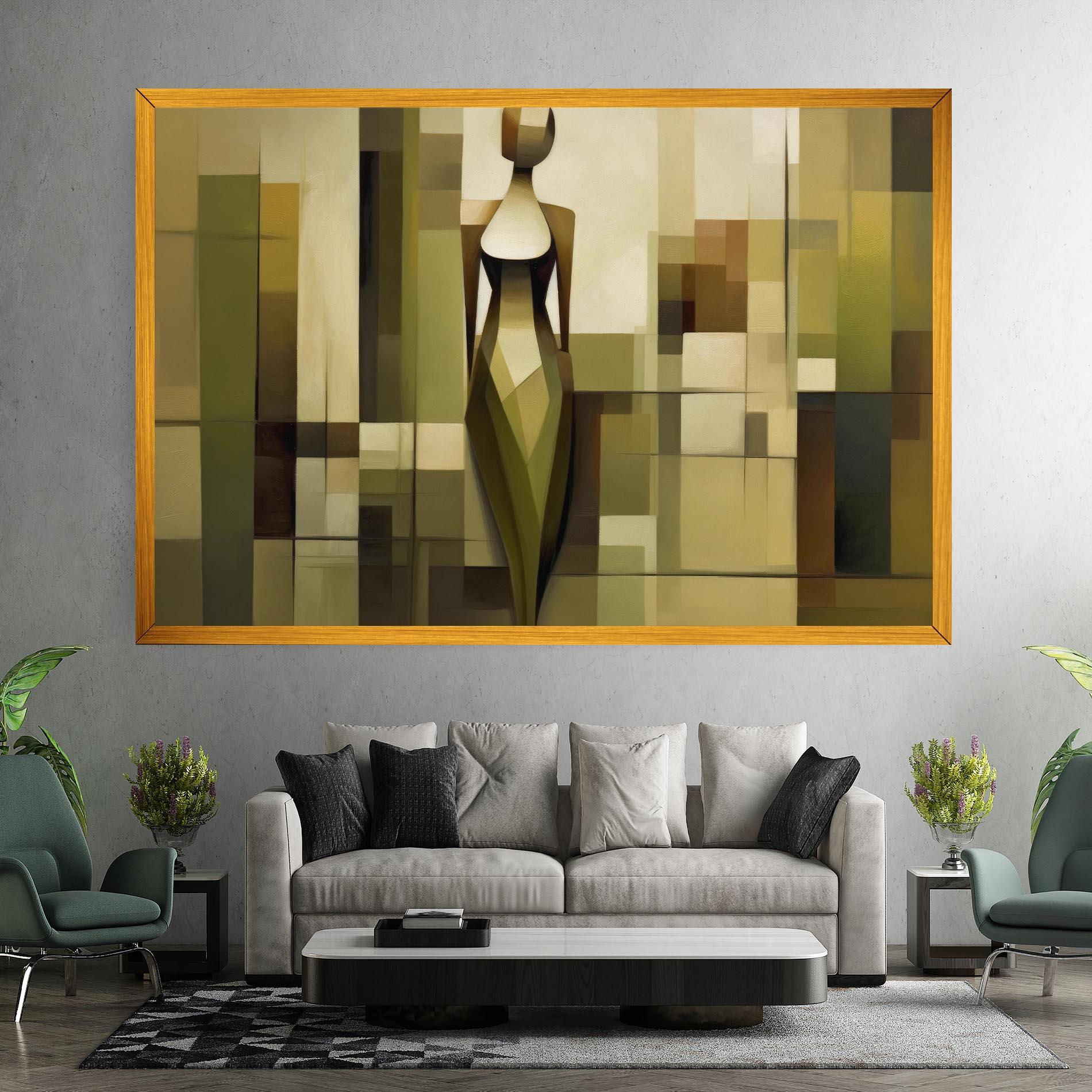 Tablou Canvas Olive Green Shilouete mockup 7