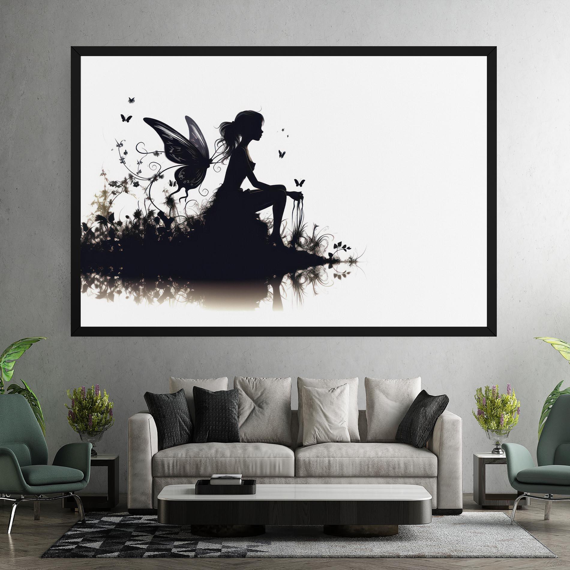Tablou Canvas Butterfly Woman Shilouette mockup 7