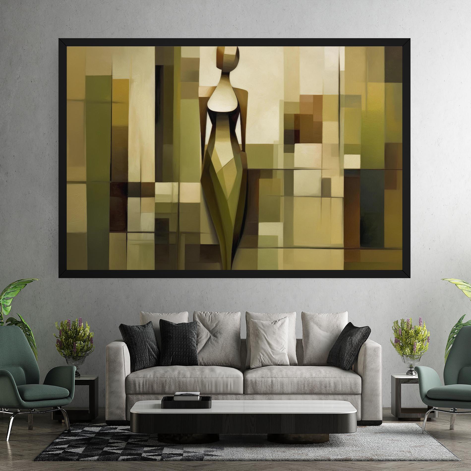 Tablou Canvas Olive Green Shilouete mockup 7