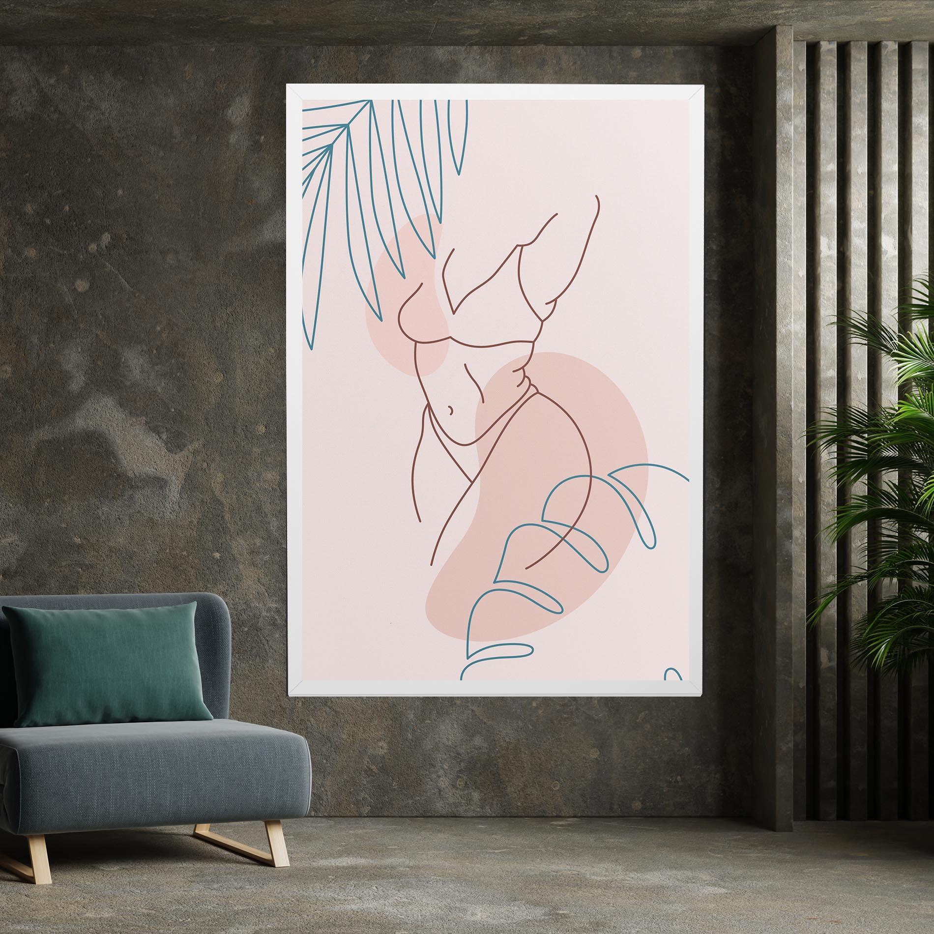 Tablou Canvas Body Line Leaf mockup 7