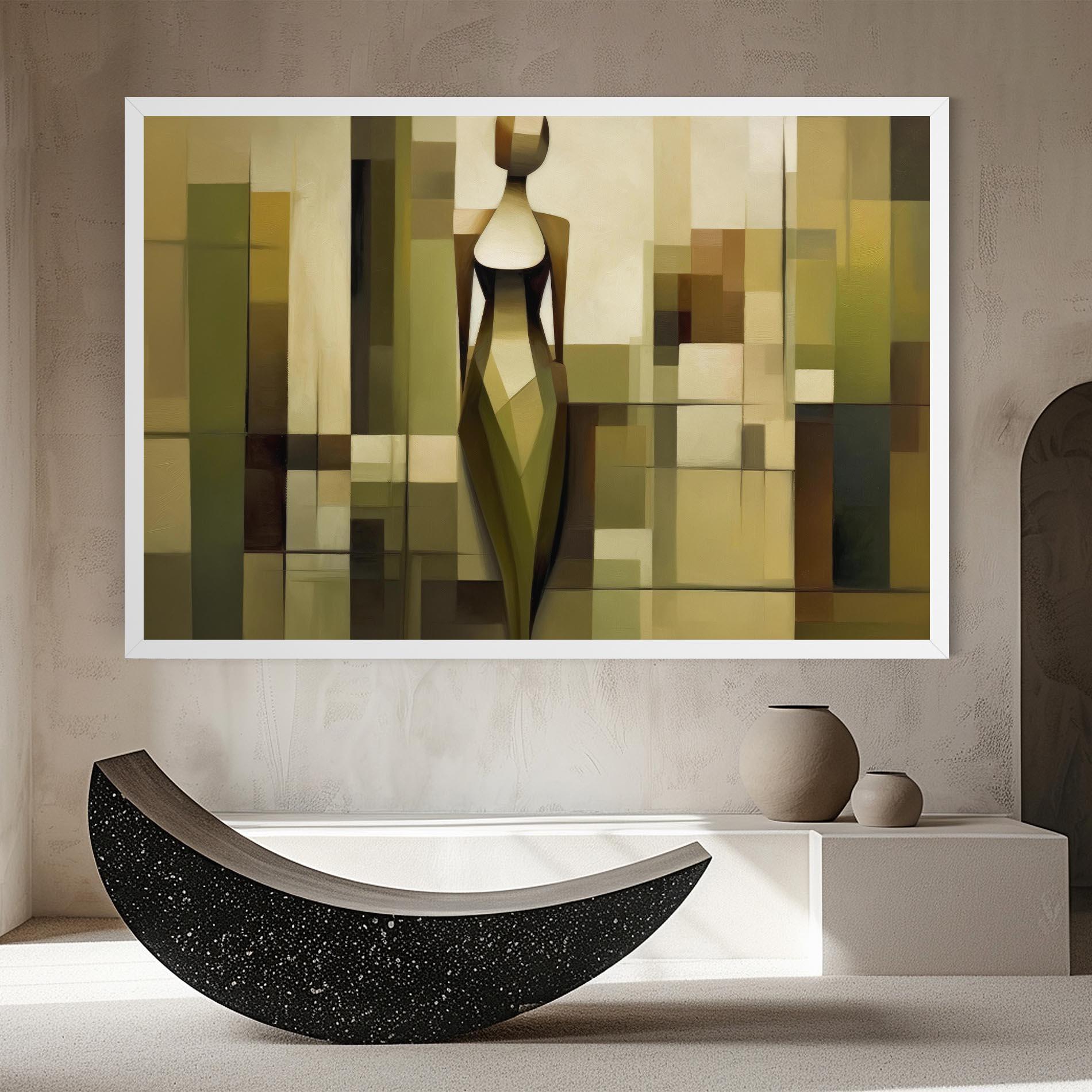 Tablou Canvas Olive Green Shilouete mockup 8