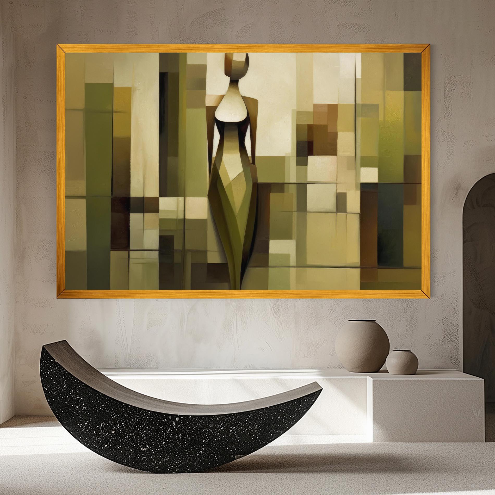 Tablou Canvas Olive Green Shilouete mockup 8