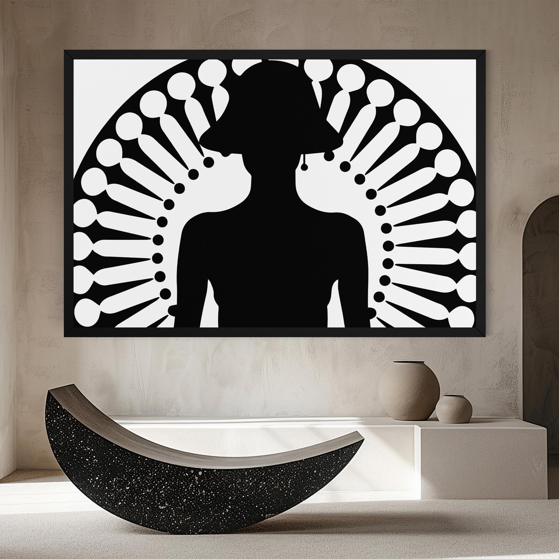 Tablou Canvas Black Shilouette Lady mockup 8