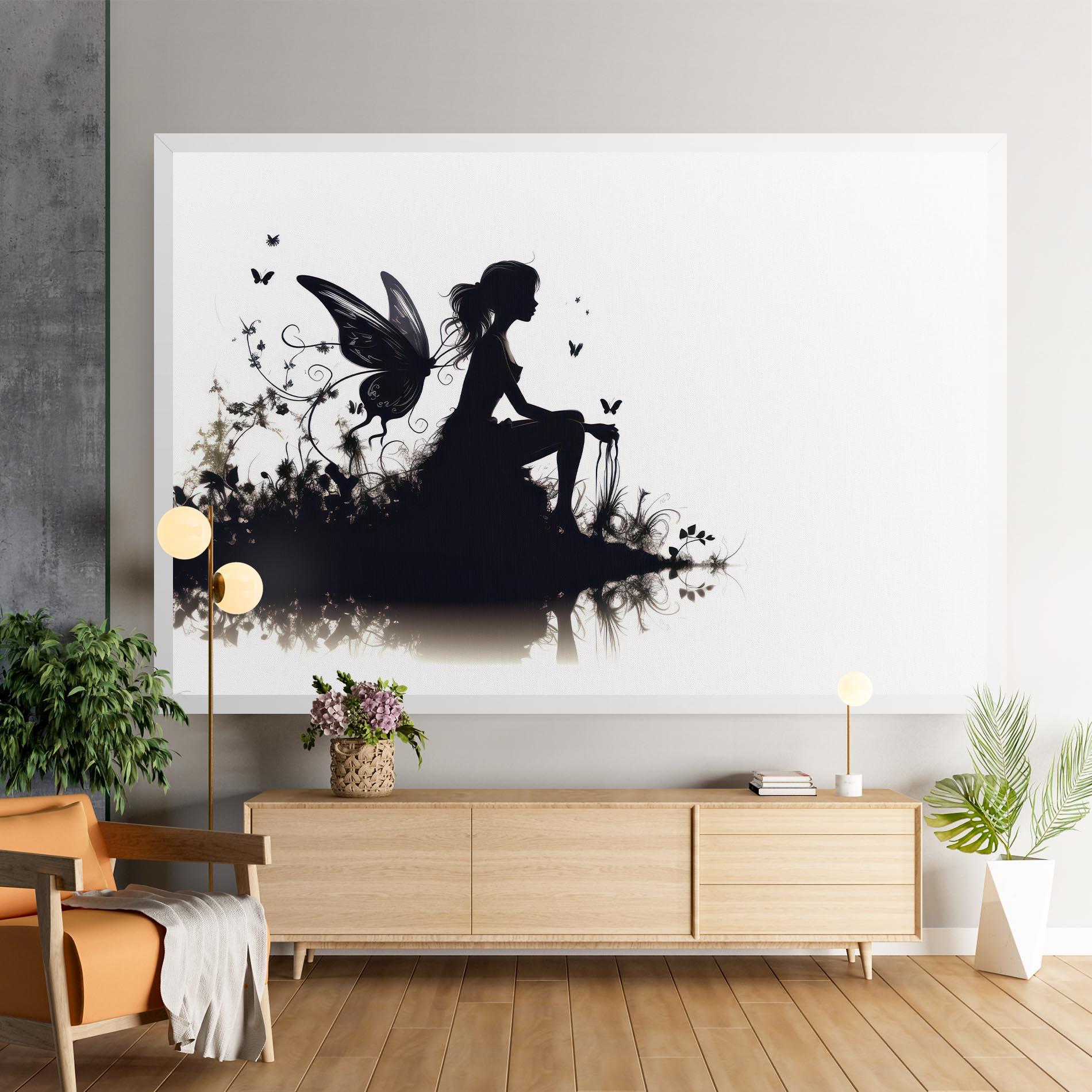 Tablou Canvas Butterfly Woman Shilouette mockup 9