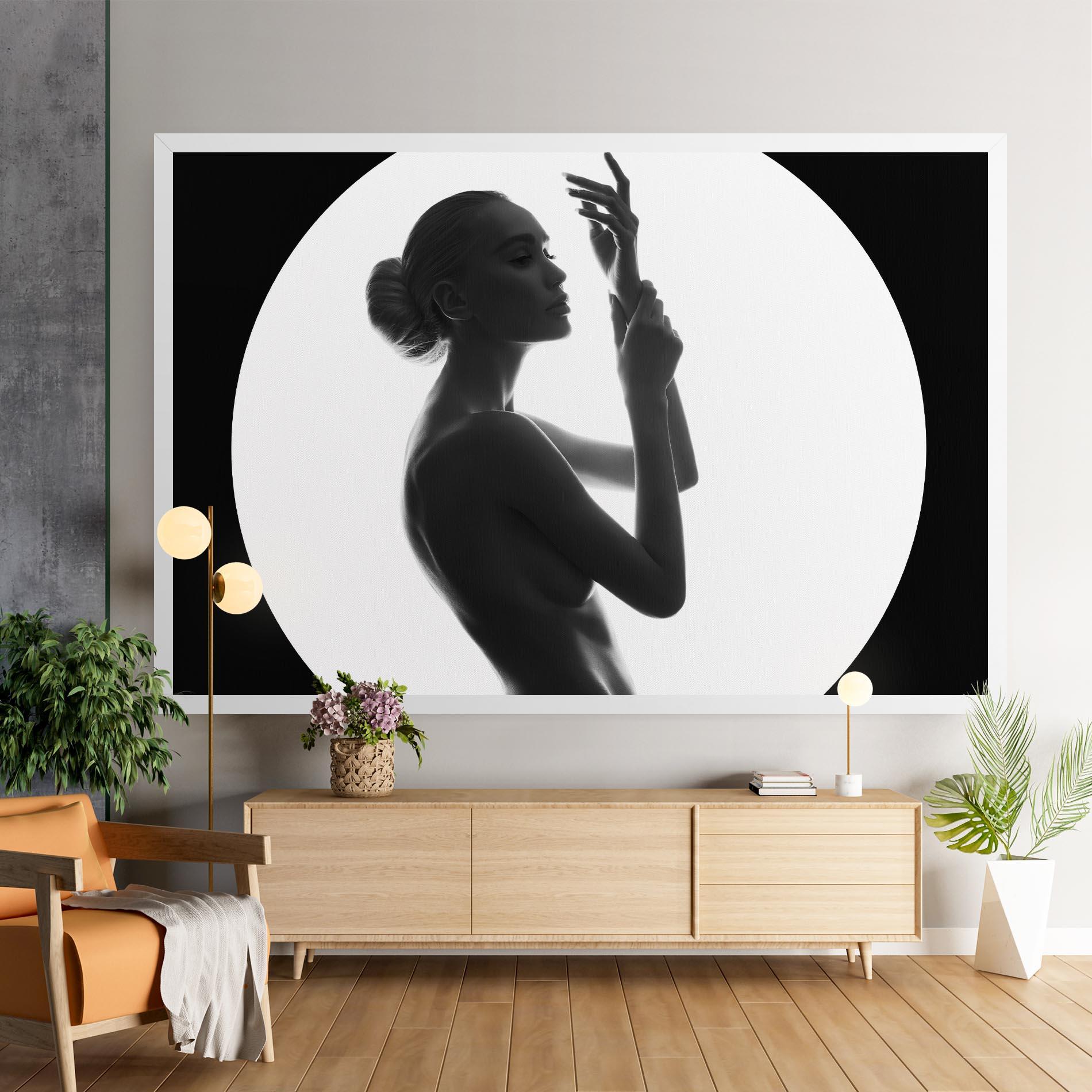 Tablou Canvas Circle Woman Body mockup 9