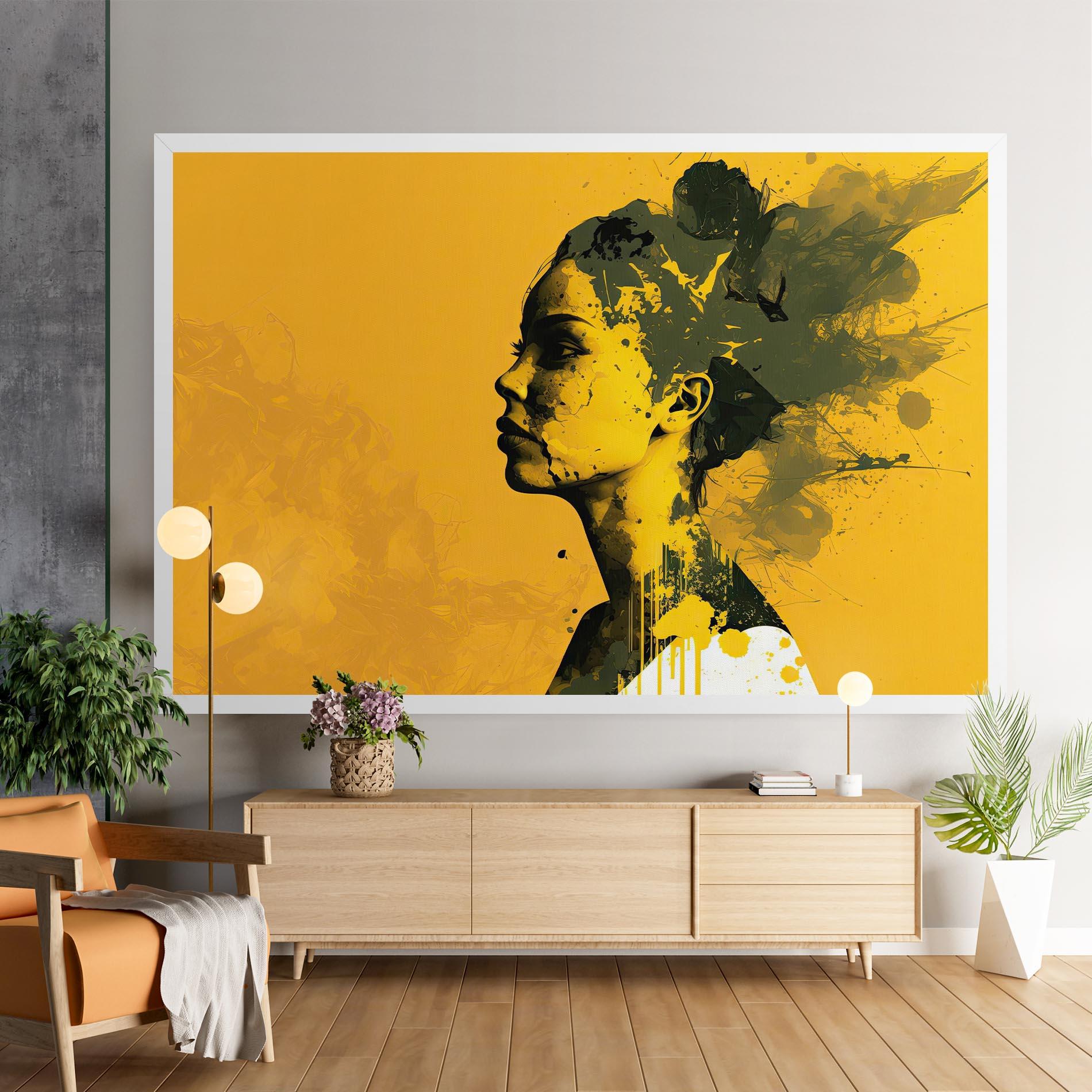Tablou Canvas Thinking Yellow mockup 9