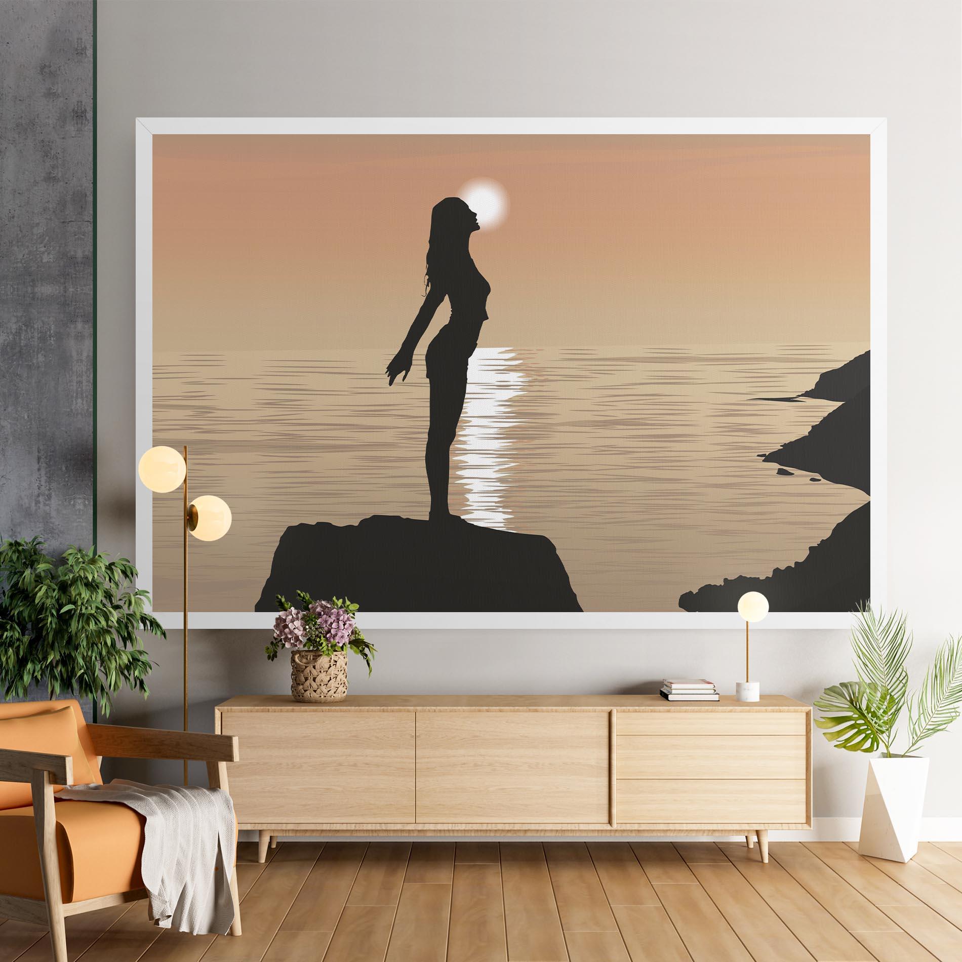 Tablou Canvas Water Girl Shilouette mockup 9