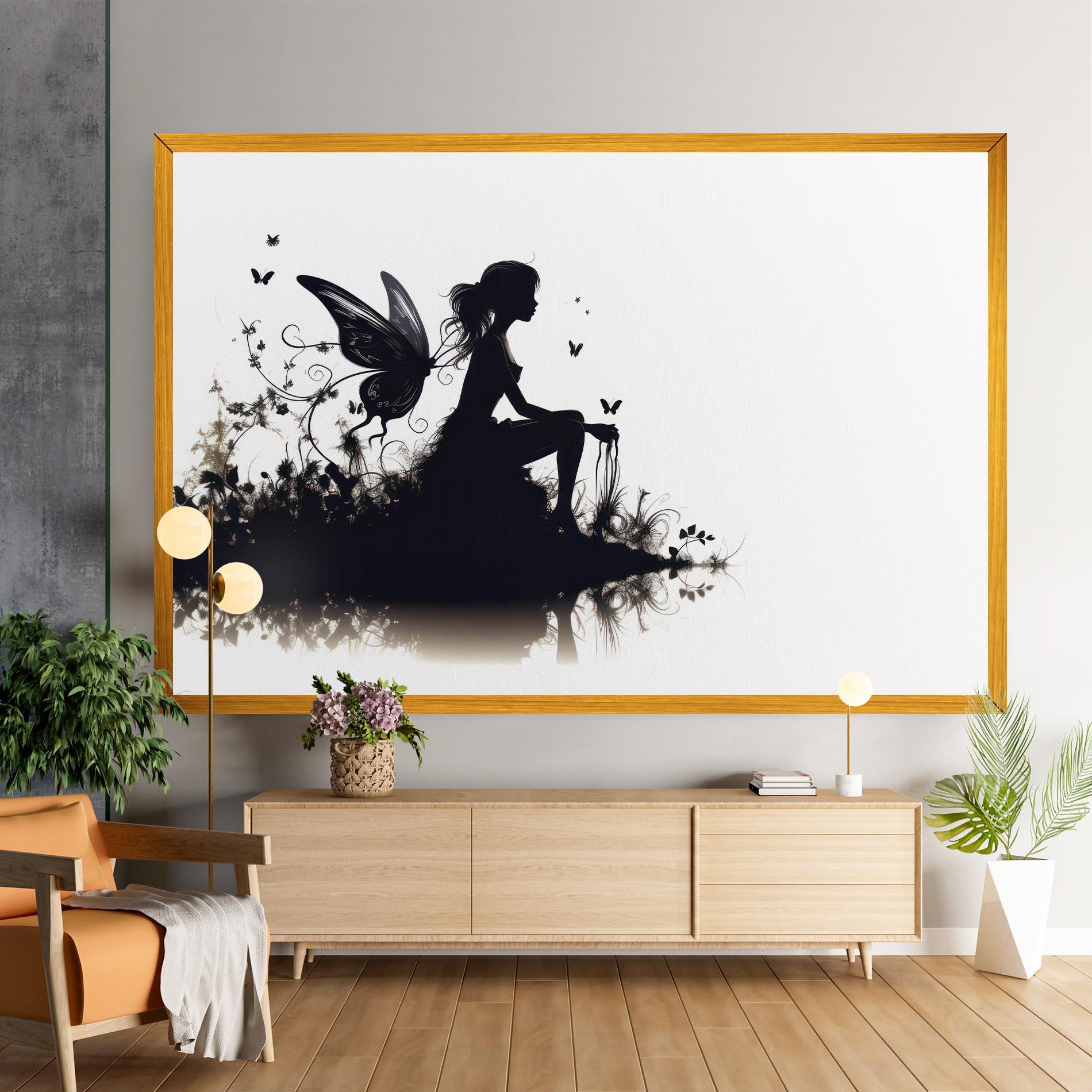 Tablou Canvas Butterfly Woman Shilouette mockup 9
