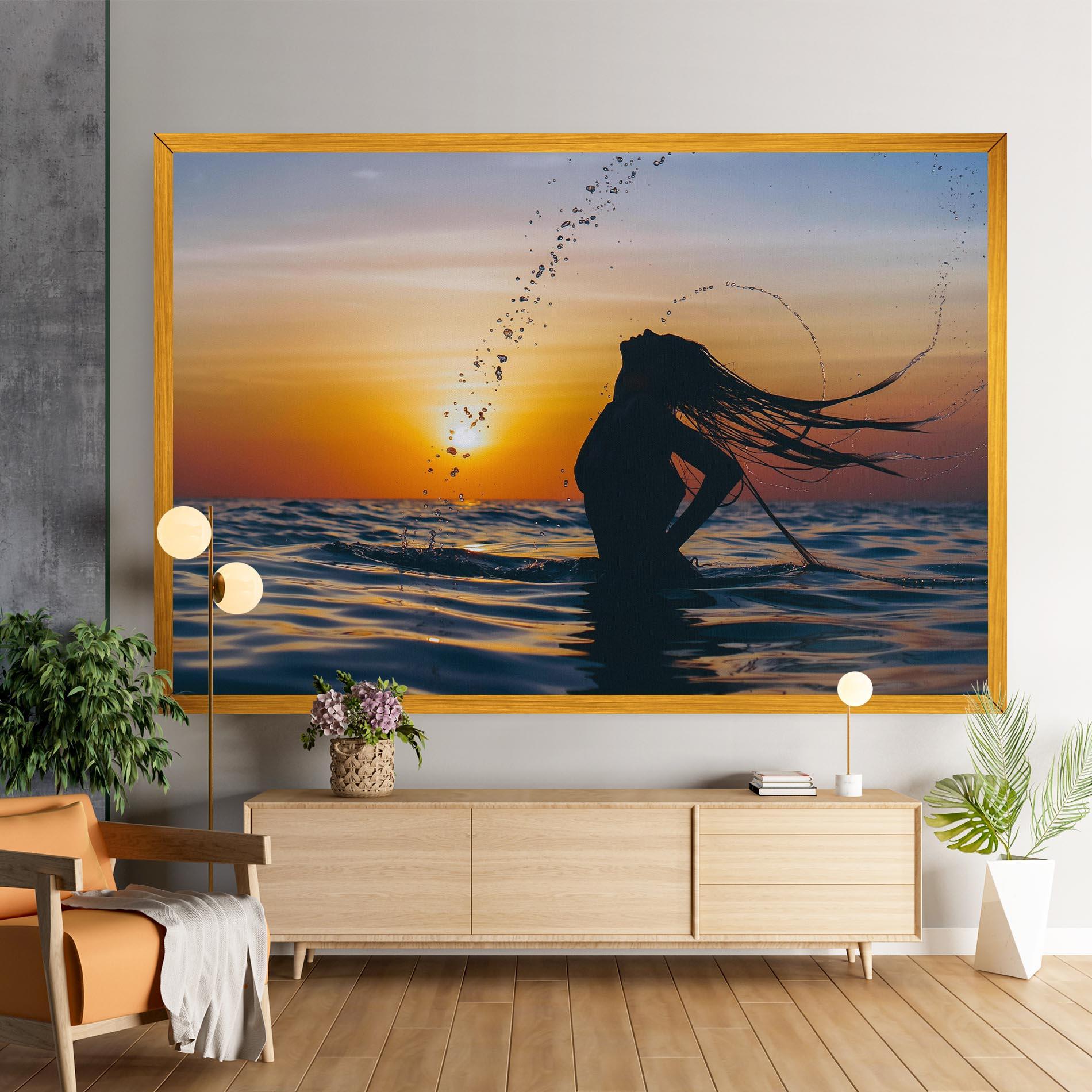 Tablou Canvas Ocean Woman Shilouette mockup 9