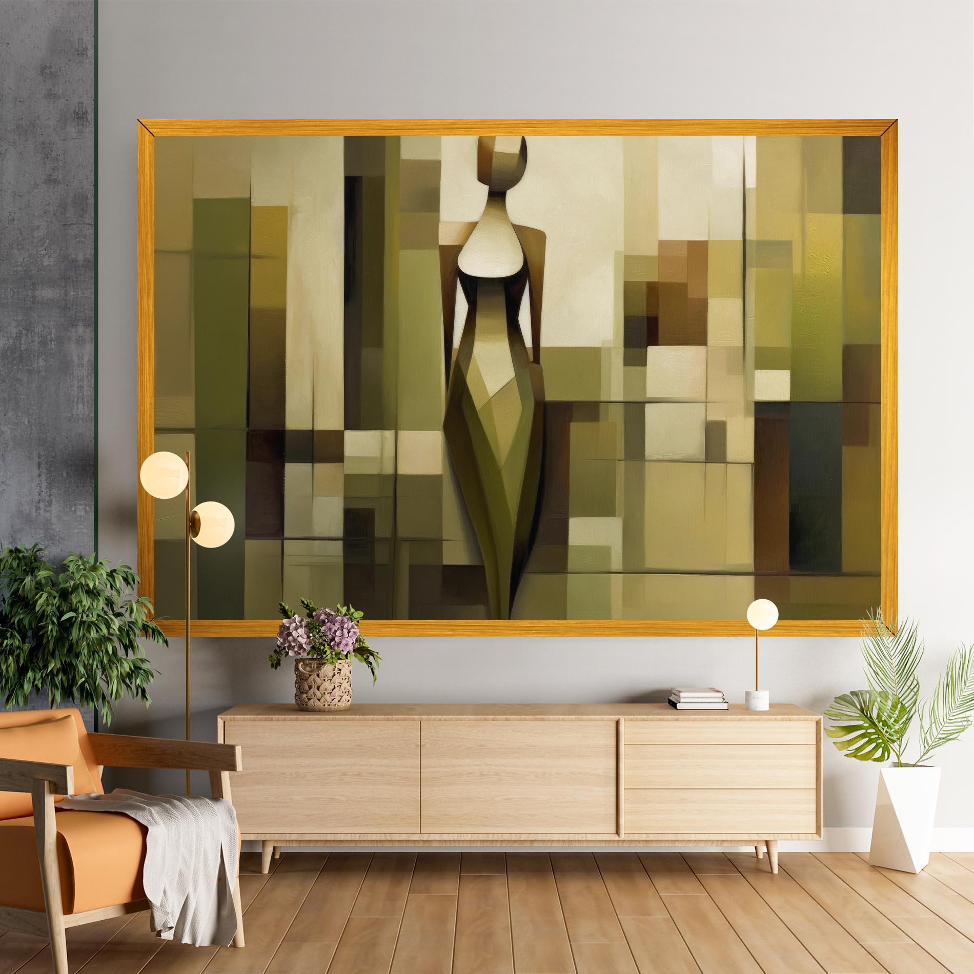 Tablou Canvas Olive Green Shilouete mockup 9