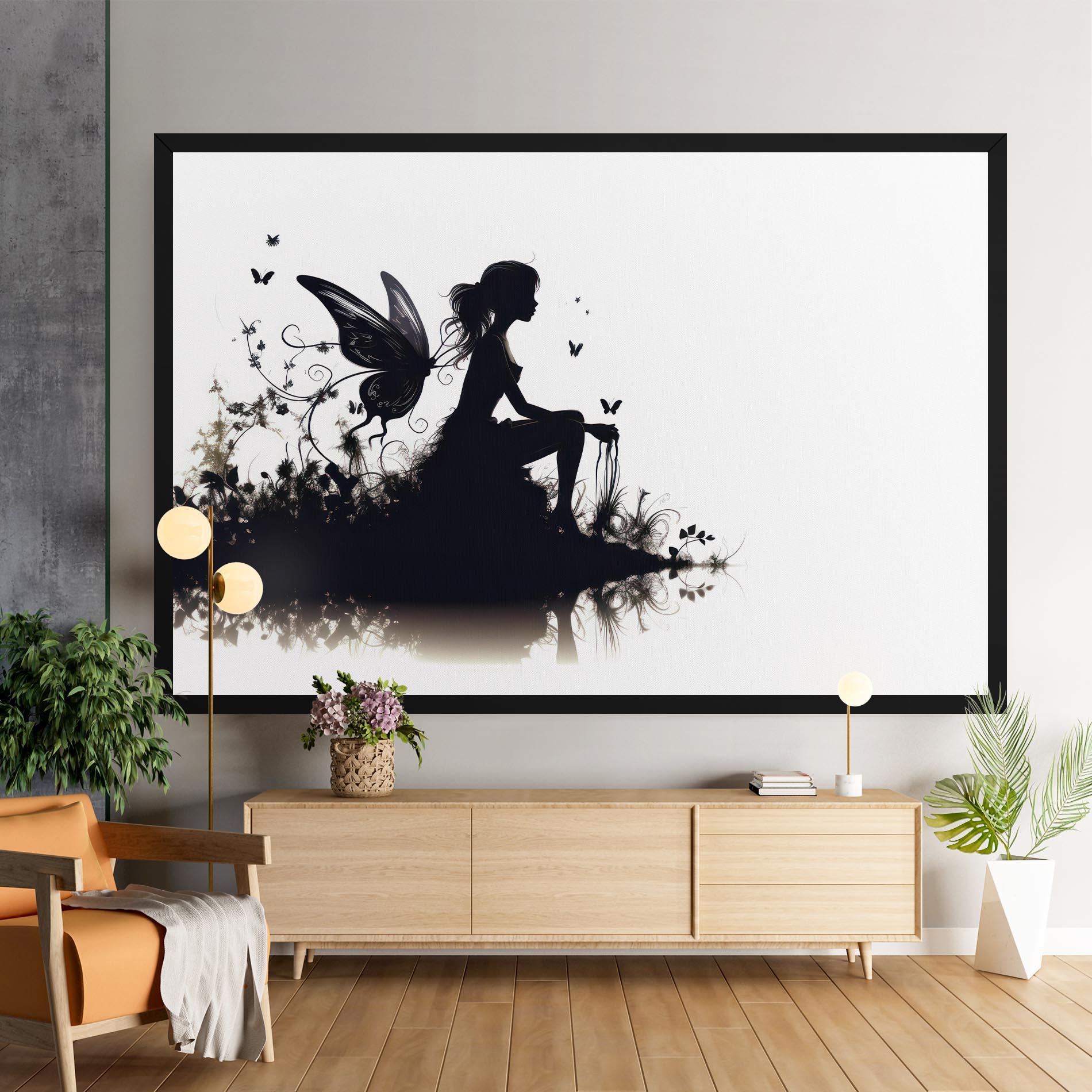Tablou Canvas Butterfly Woman Shilouette mockup 9