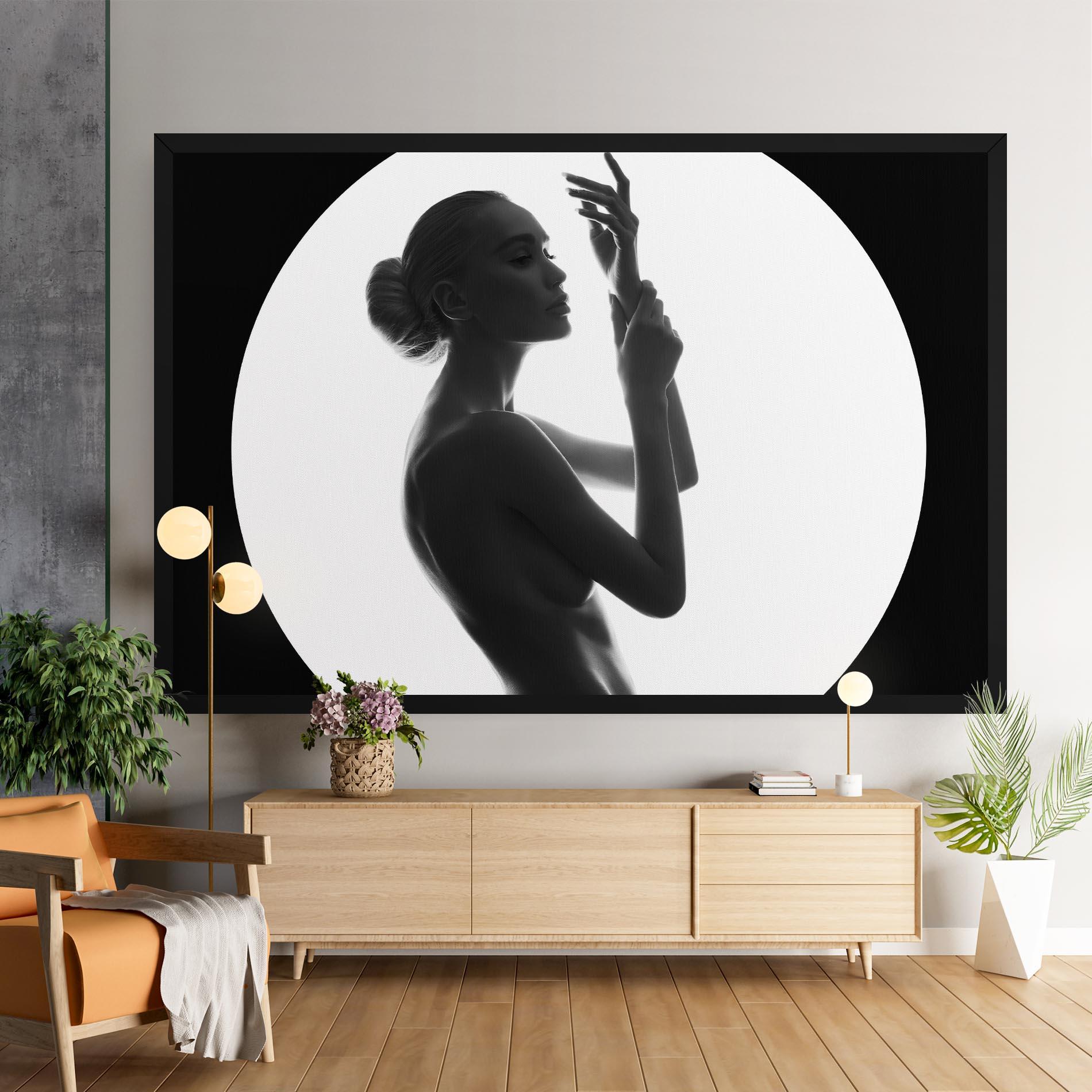 Tablou Canvas Circle Woman Body mockup 9