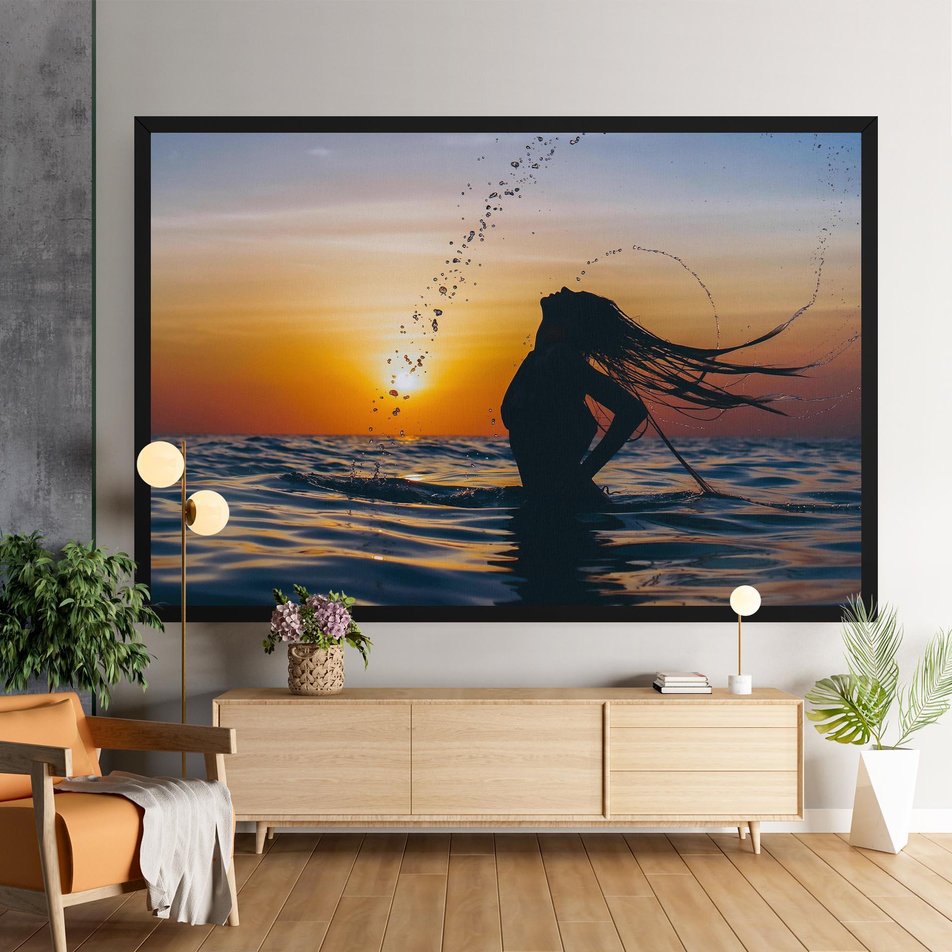 Tablou Canvas Ocean Woman Shilouette mockup 9