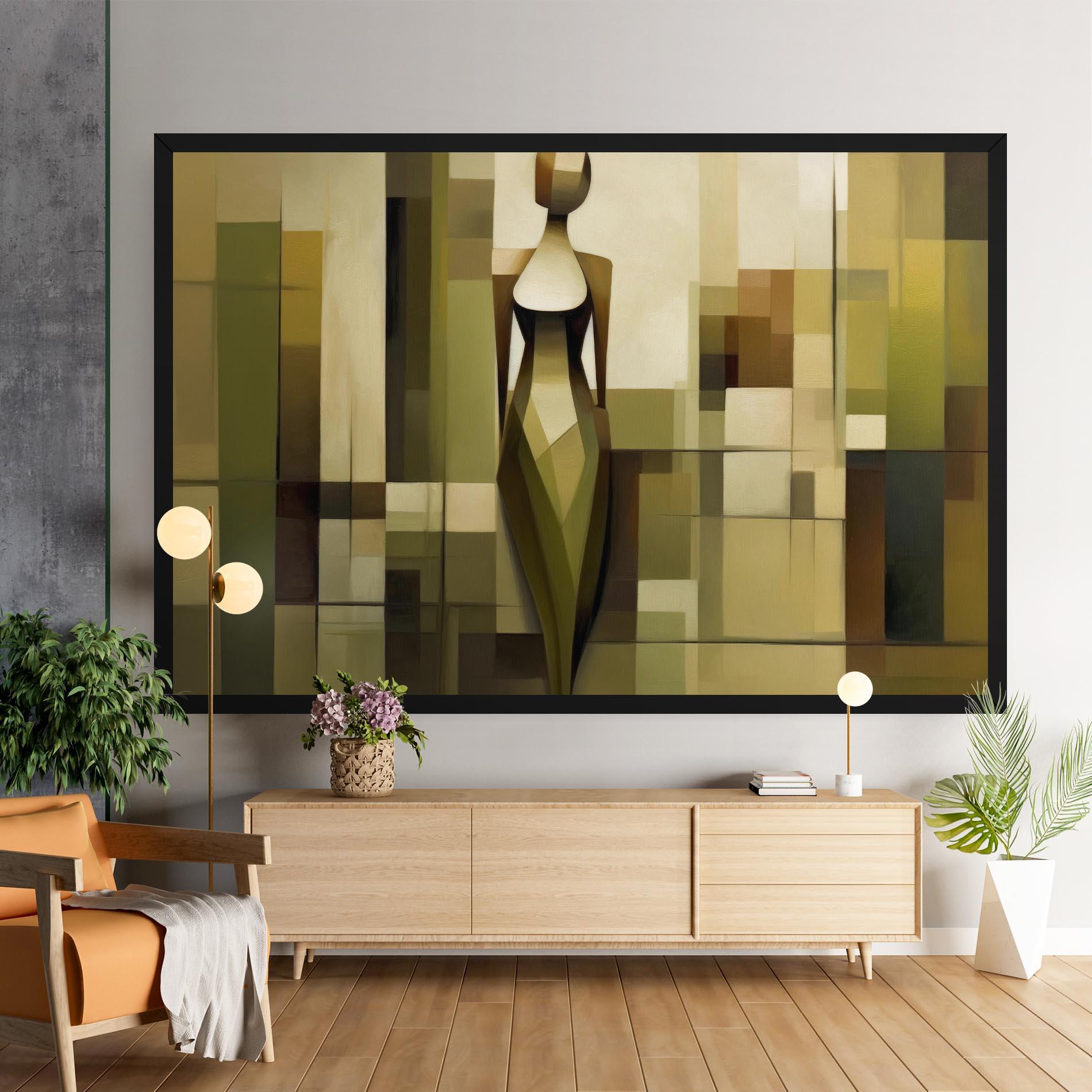 Tablou Canvas Olive Green Shilouete mockup 9