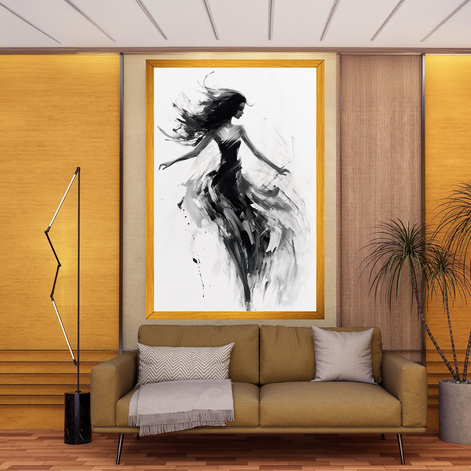 Tablou Canvas Black Ink Woman mockup 9