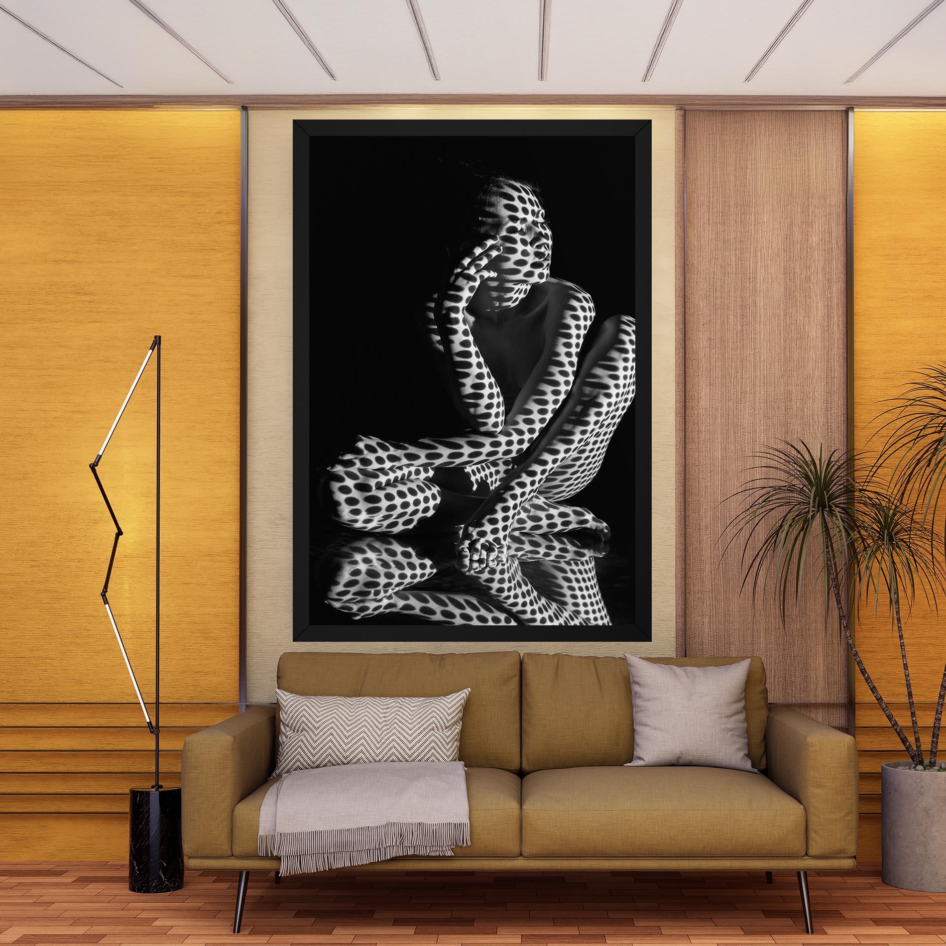 Tablou Canvas Black White Pattern Woman mockup 9