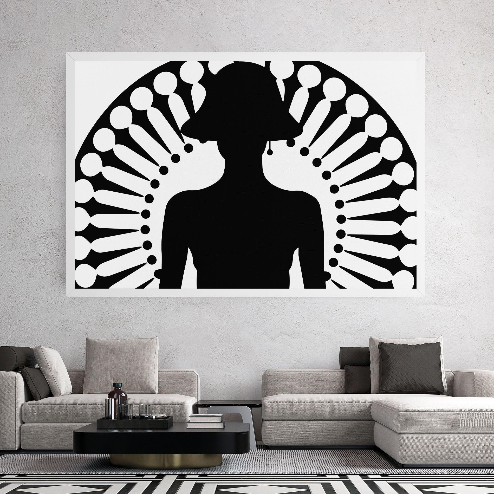 Tablou Canvas Black Shilouette Lady mockup 2