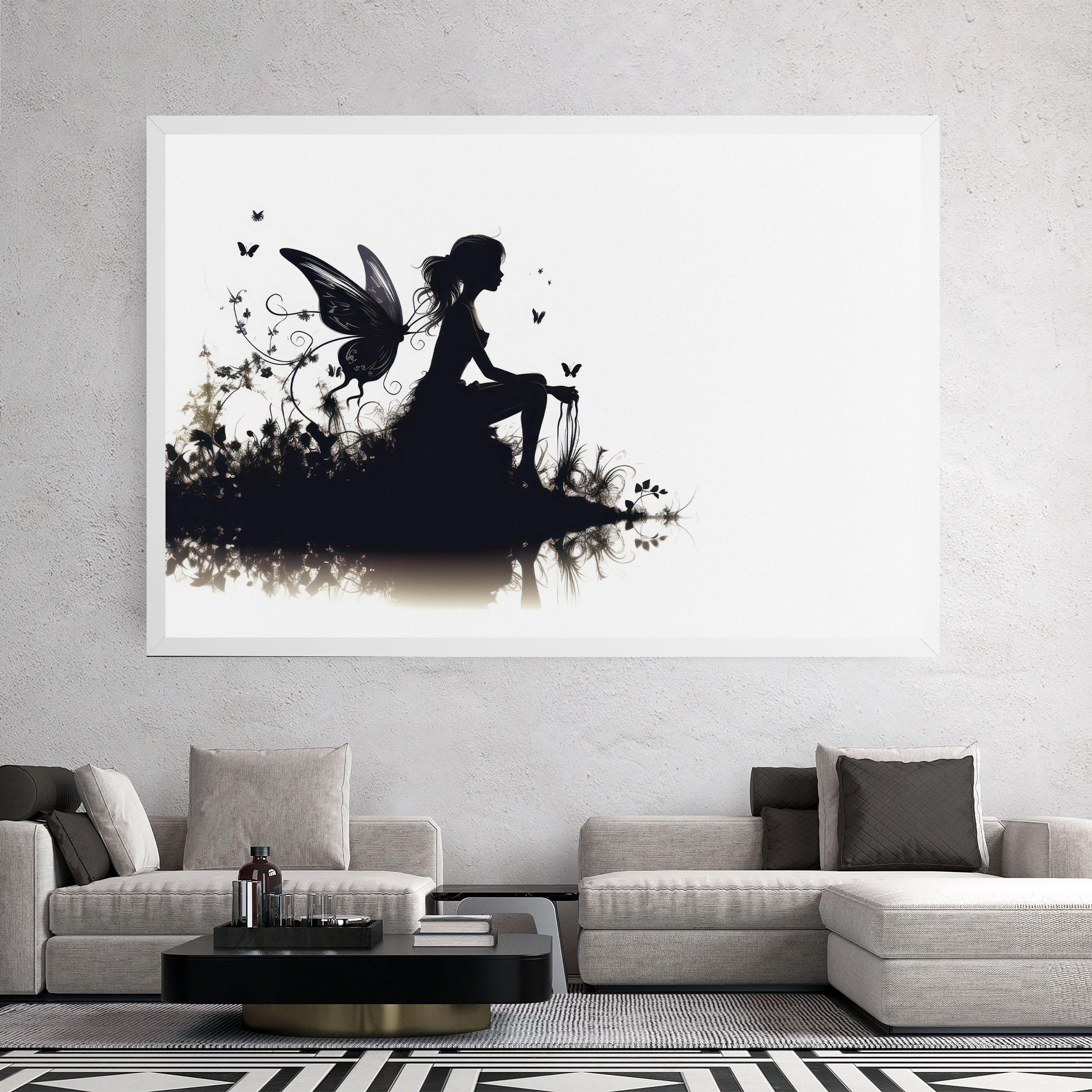 Tablou Canvas Butterfly Woman Shilouette mockup 2
