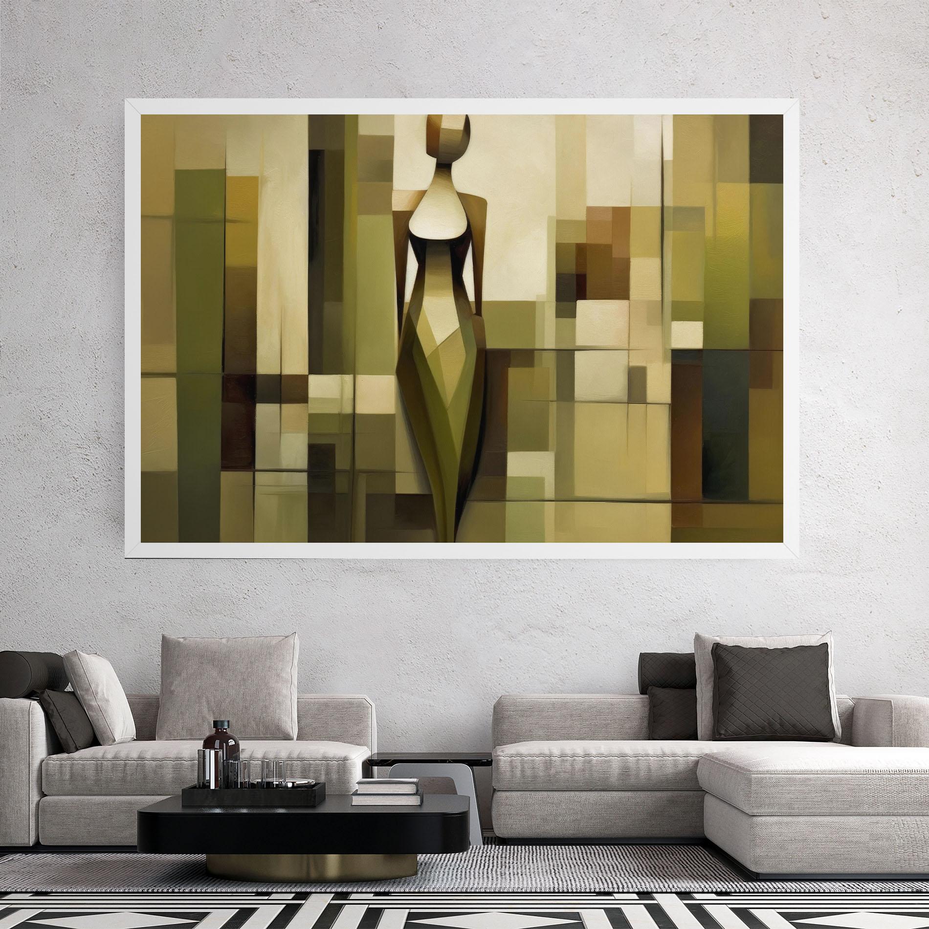 Tablou Canvas Olive Green Shilouete mockup 2