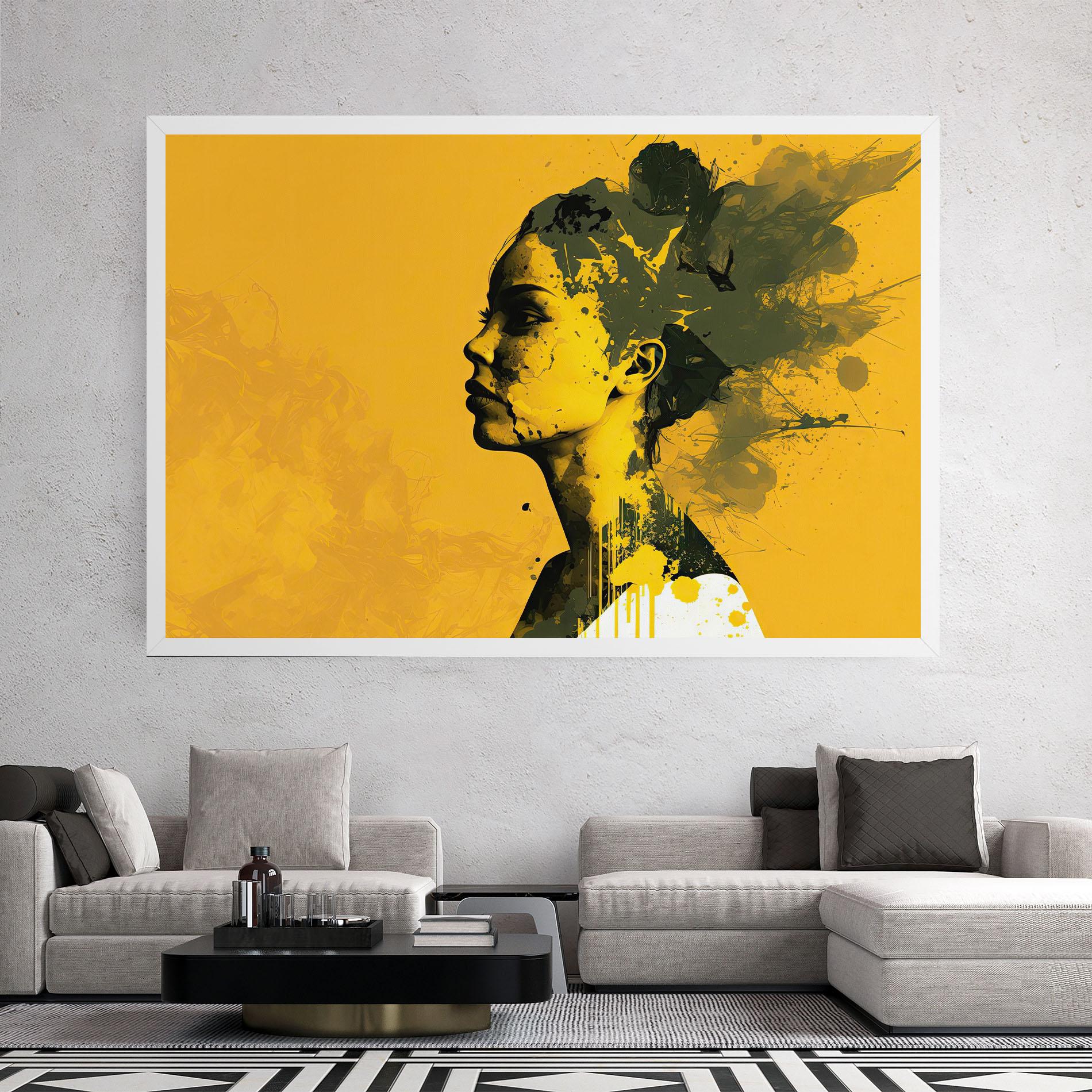 Tablou Canvas Thinking Yellow mockup 2