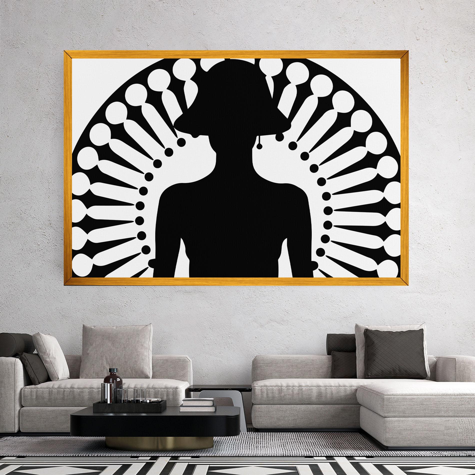 Tablou Canvas Black Shilouette Lady mockup 2