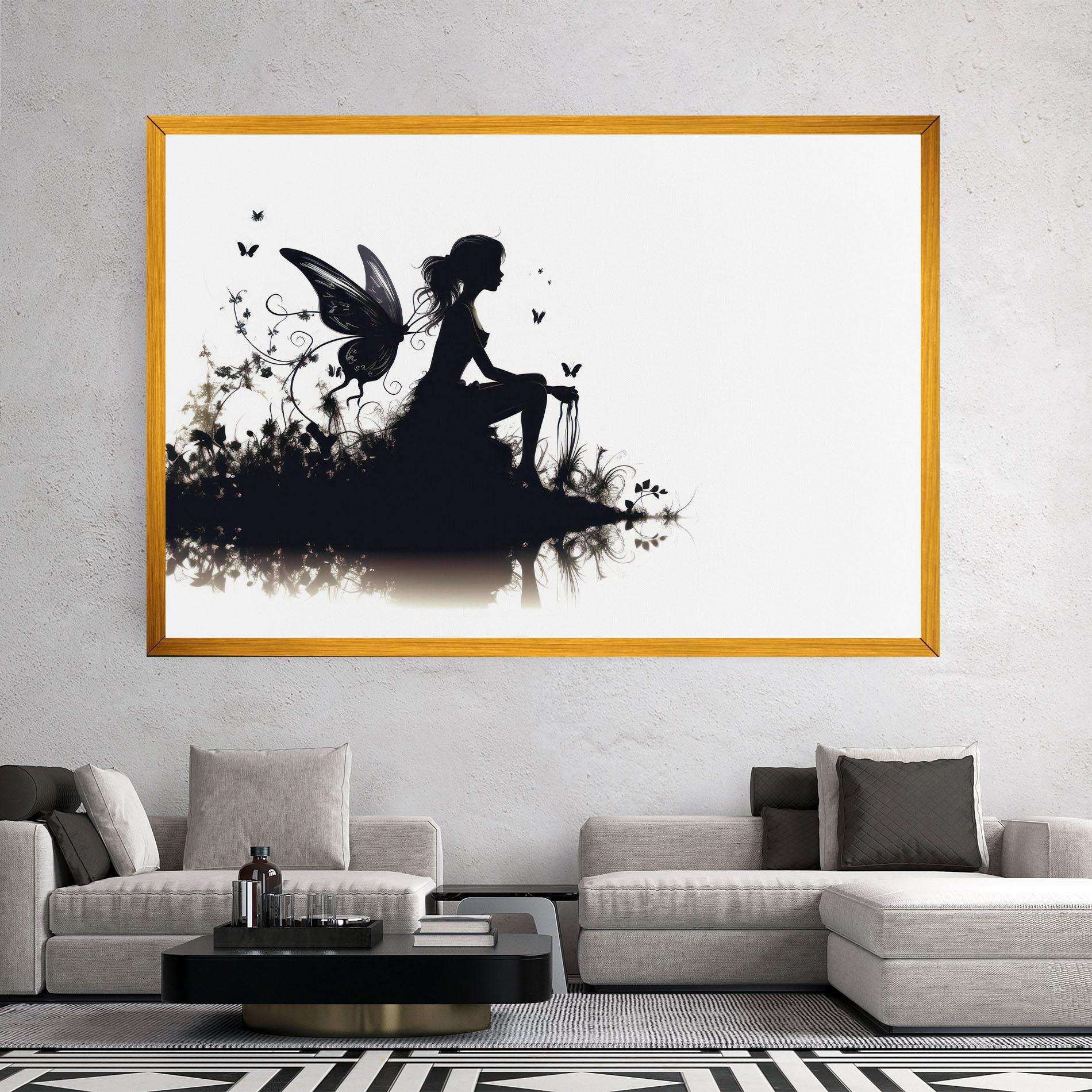 Tablou Canvas Butterfly Woman Shilouette mockup 2