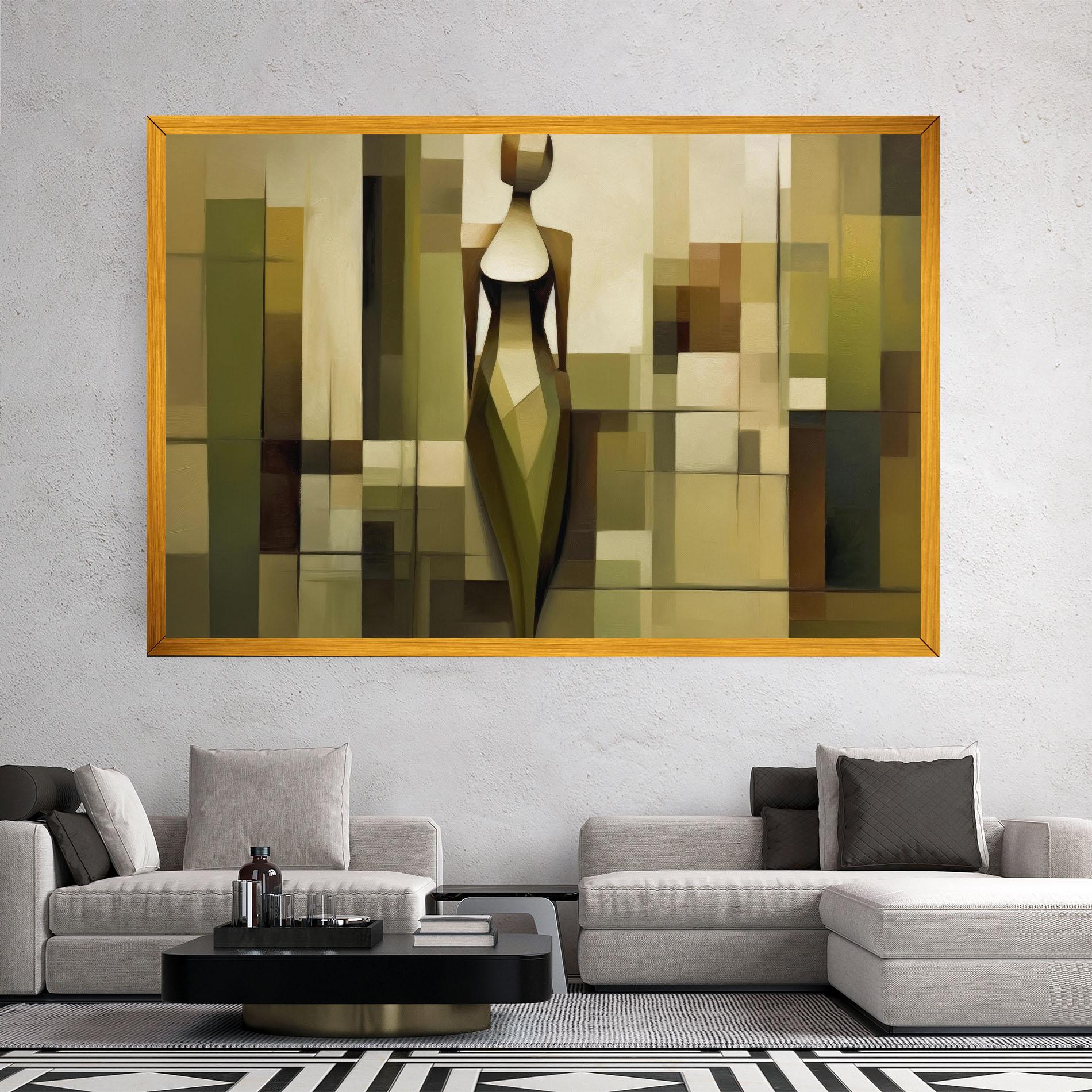 Tablou Canvas Olive Green Shilouete mockup 2