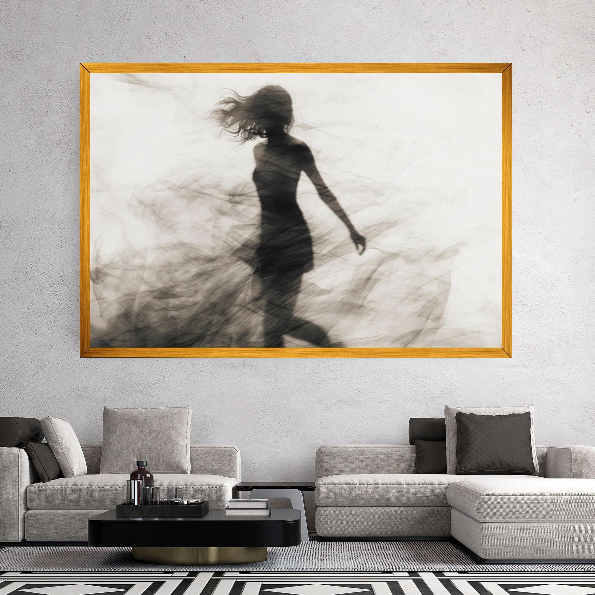 Tablou Canvas Smoke Girl Shilouette mockup 2