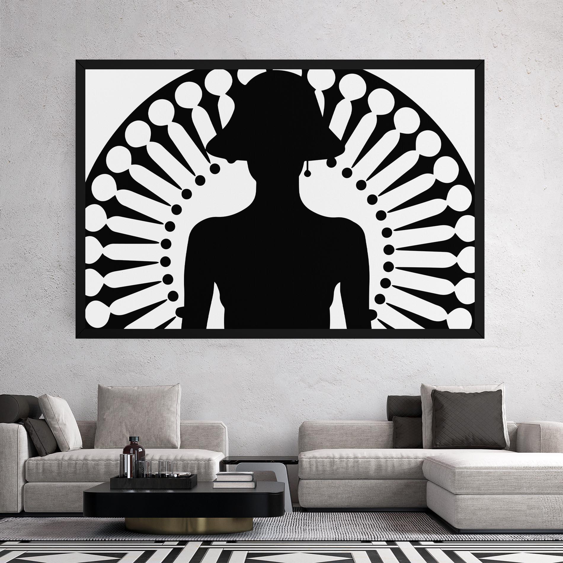 Tablou Canvas Black Shilouette Lady mockup 2