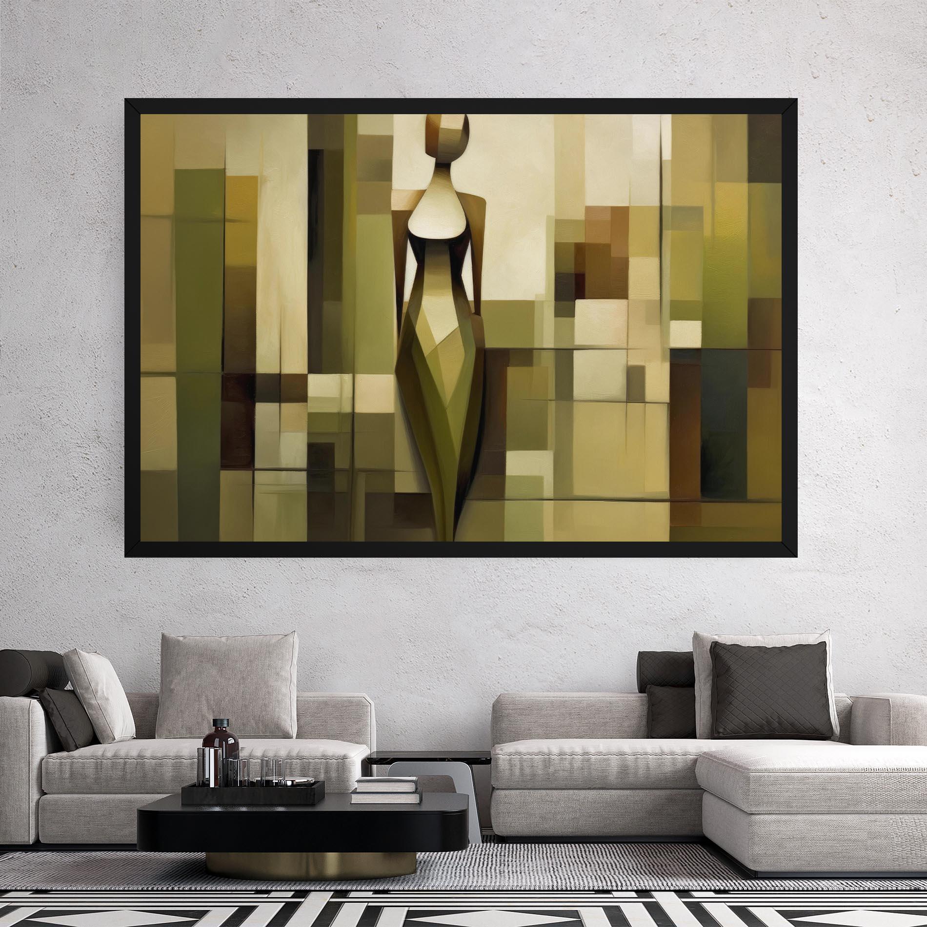 Tablou Canvas Olive Green Shilouete mockup 2