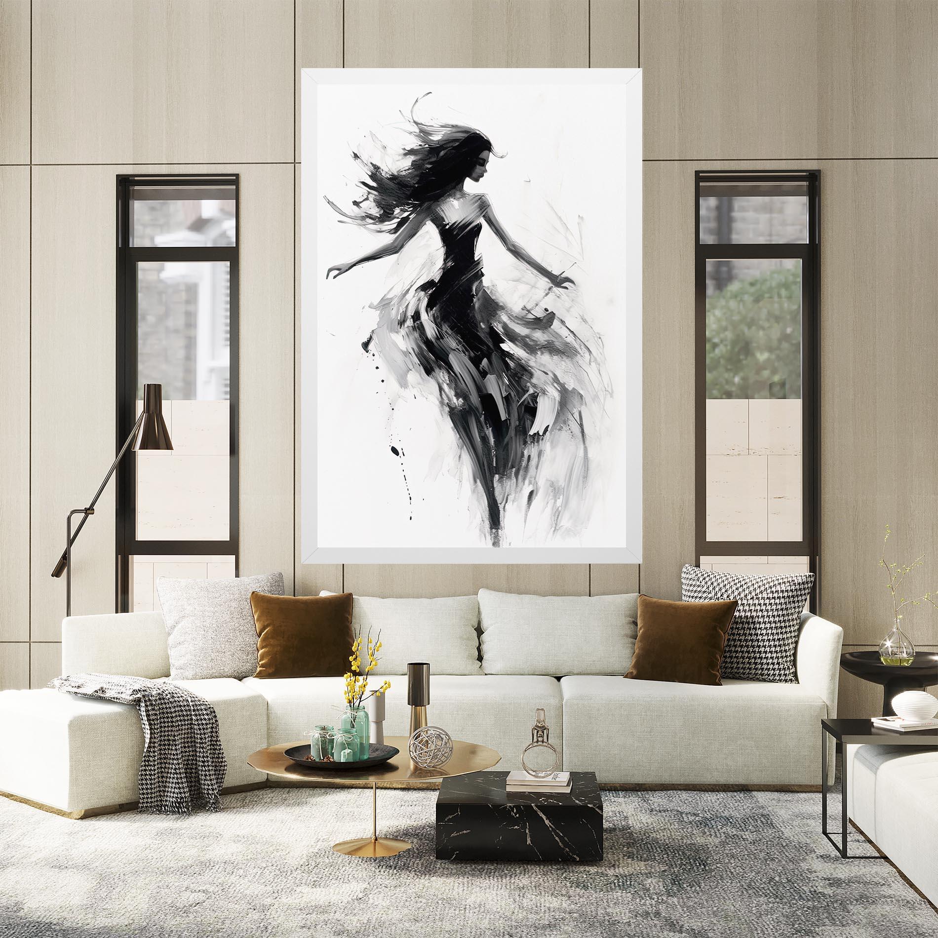 Tablou Canvas Black Ink Woman mockup 2