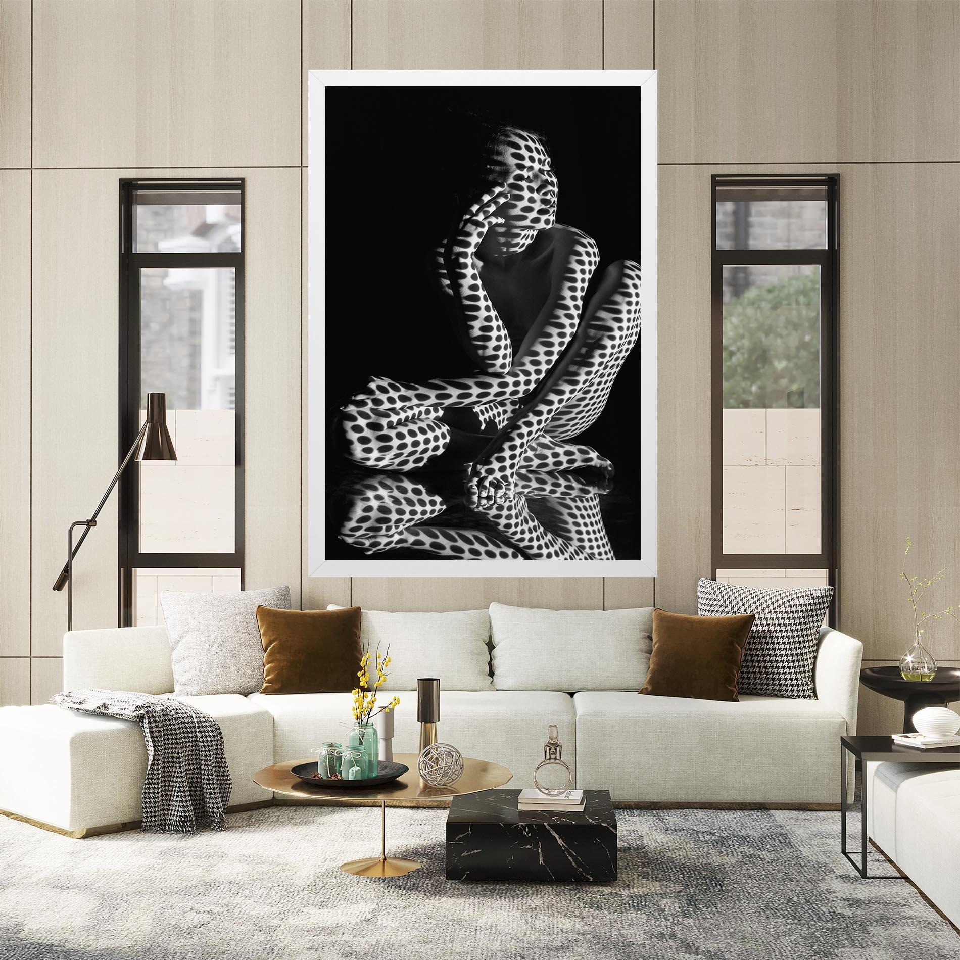 Tablou Canvas Black White Pattern Woman mockup 2