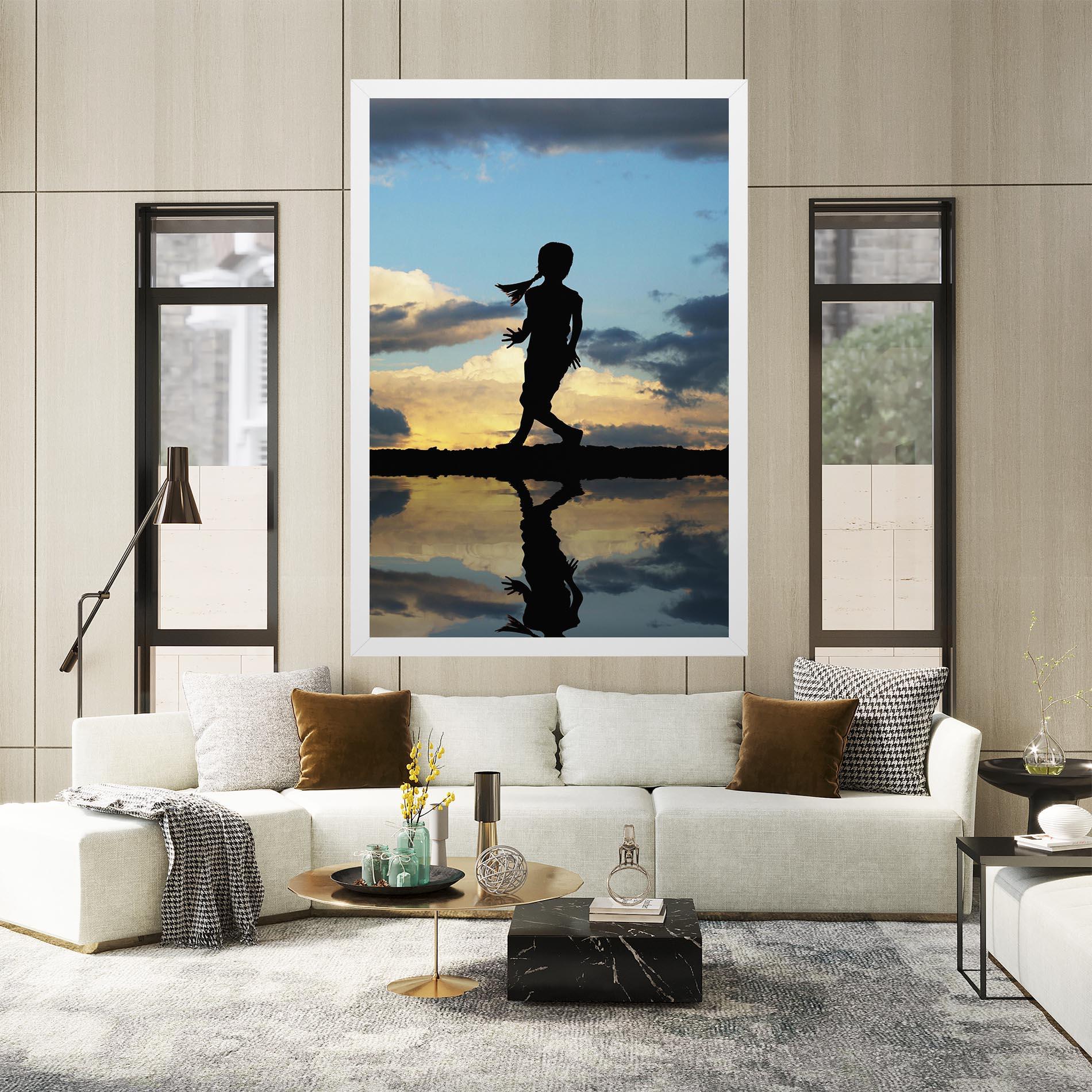 Tablou Canvas Little Girl Jumping mockup 2