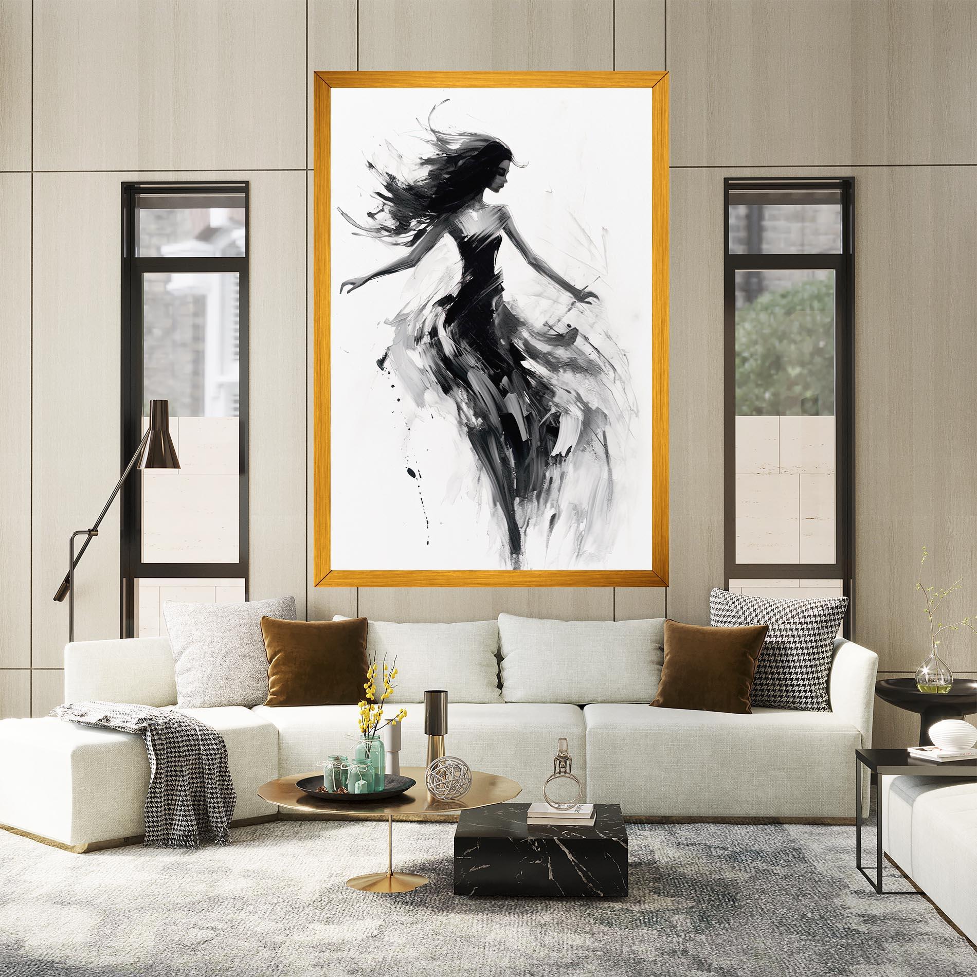 Tablou Canvas Black Ink Woman mockup 2