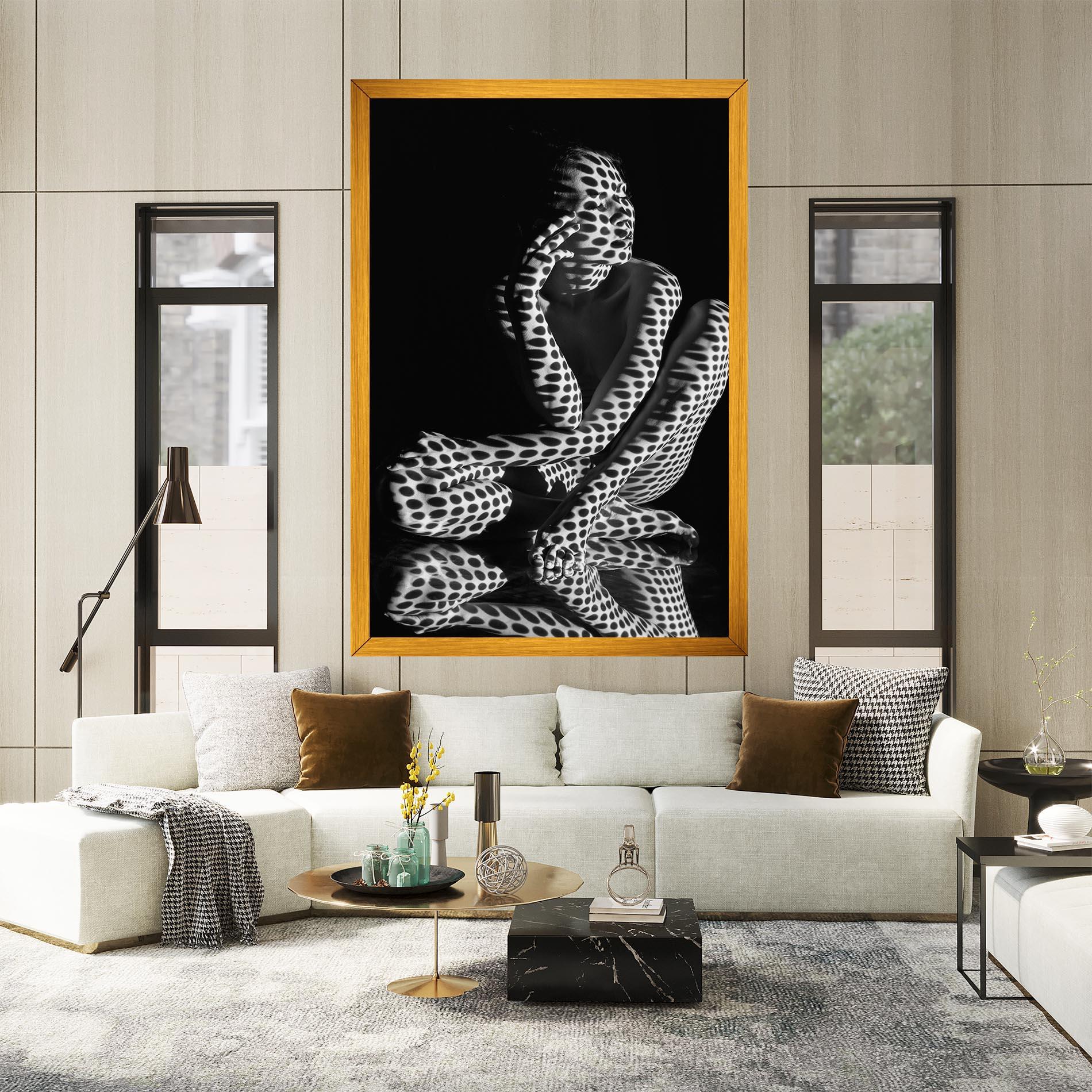 Tablou Canvas Black White Pattern Woman mockup 2