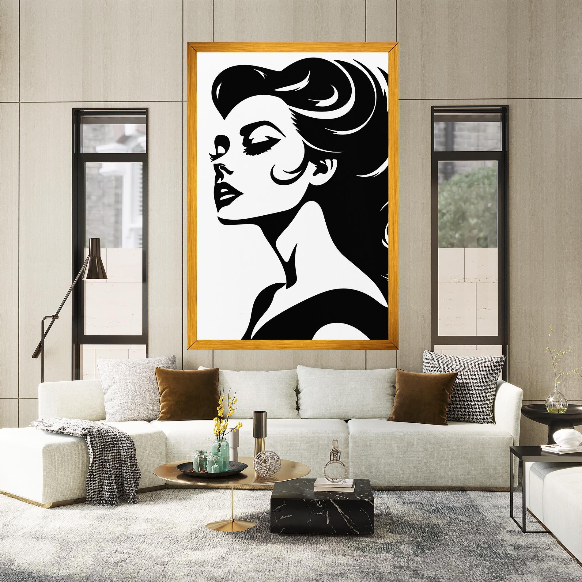 Tablou Canvas Eyeliner Shilouette mockup 2