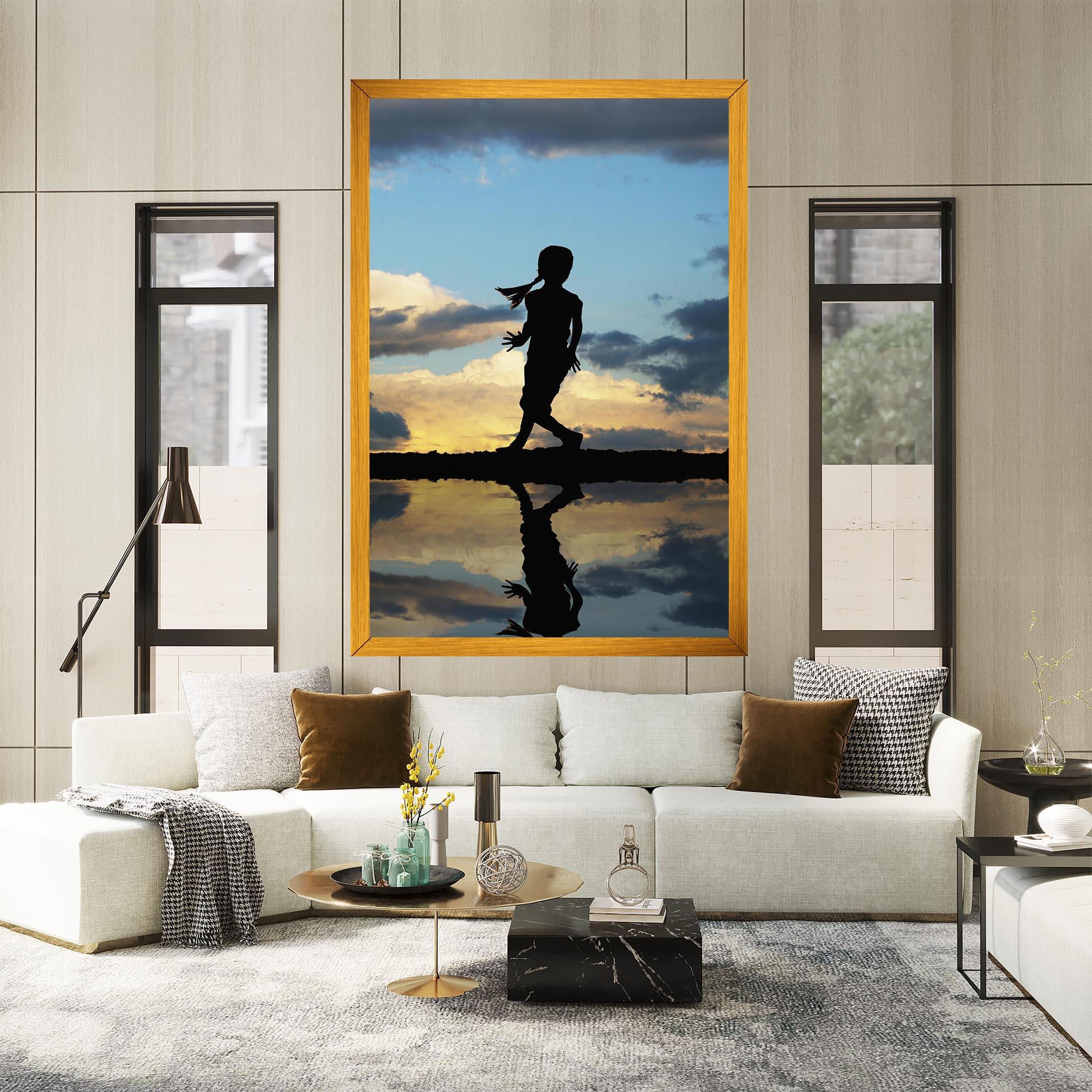 Tablou Canvas Little Girl Jumping mockup 2