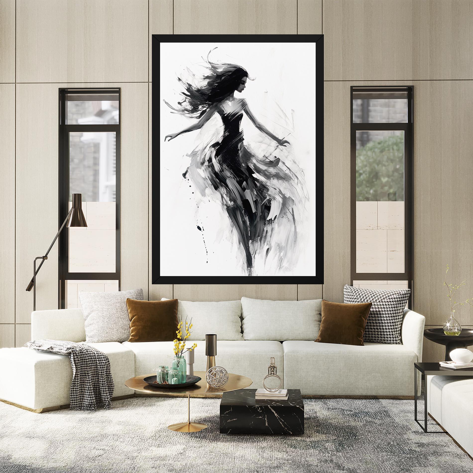 Tablou Canvas Black Ink Woman mockup 2