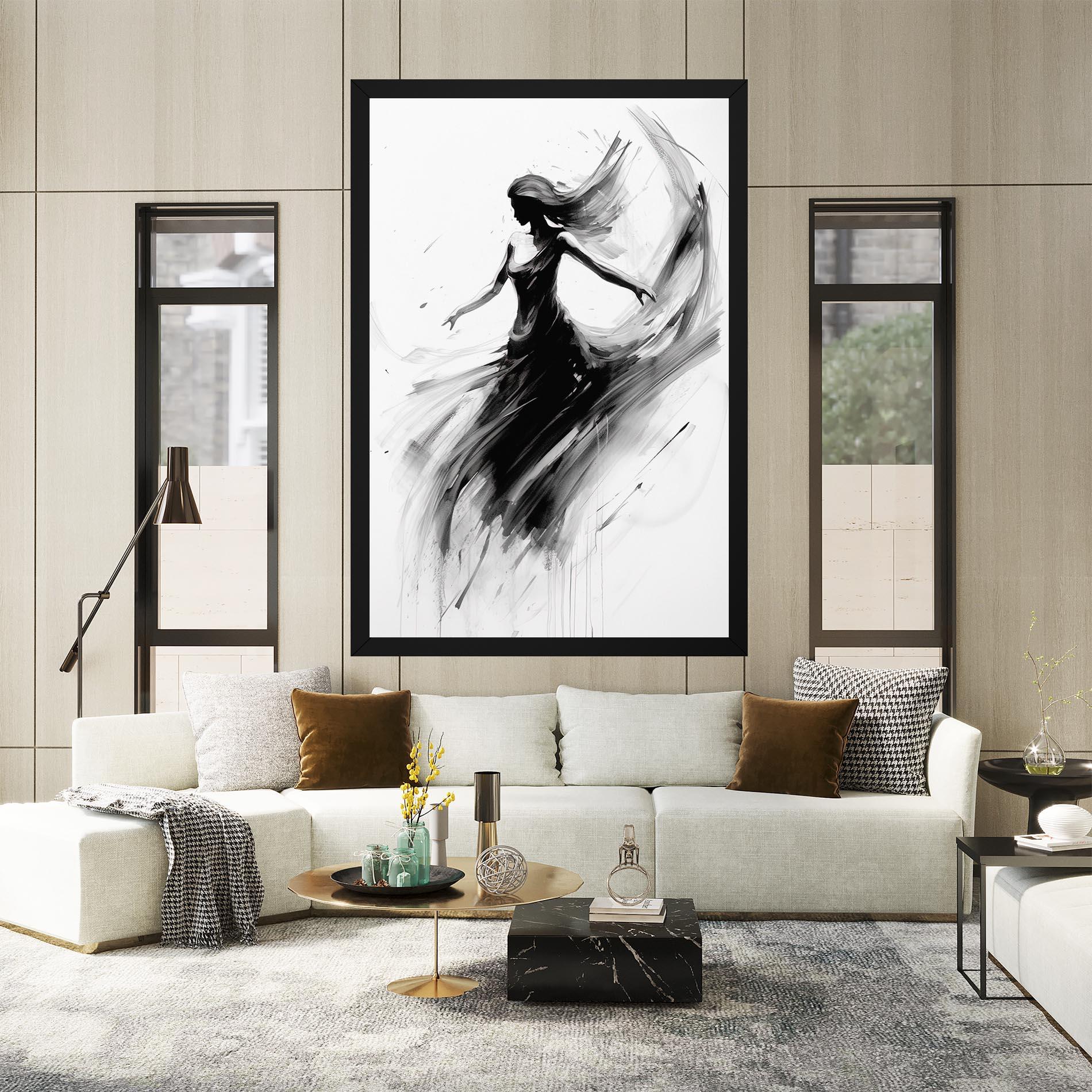 Tablou Canvas Dancing Woman Drawn mockup 2