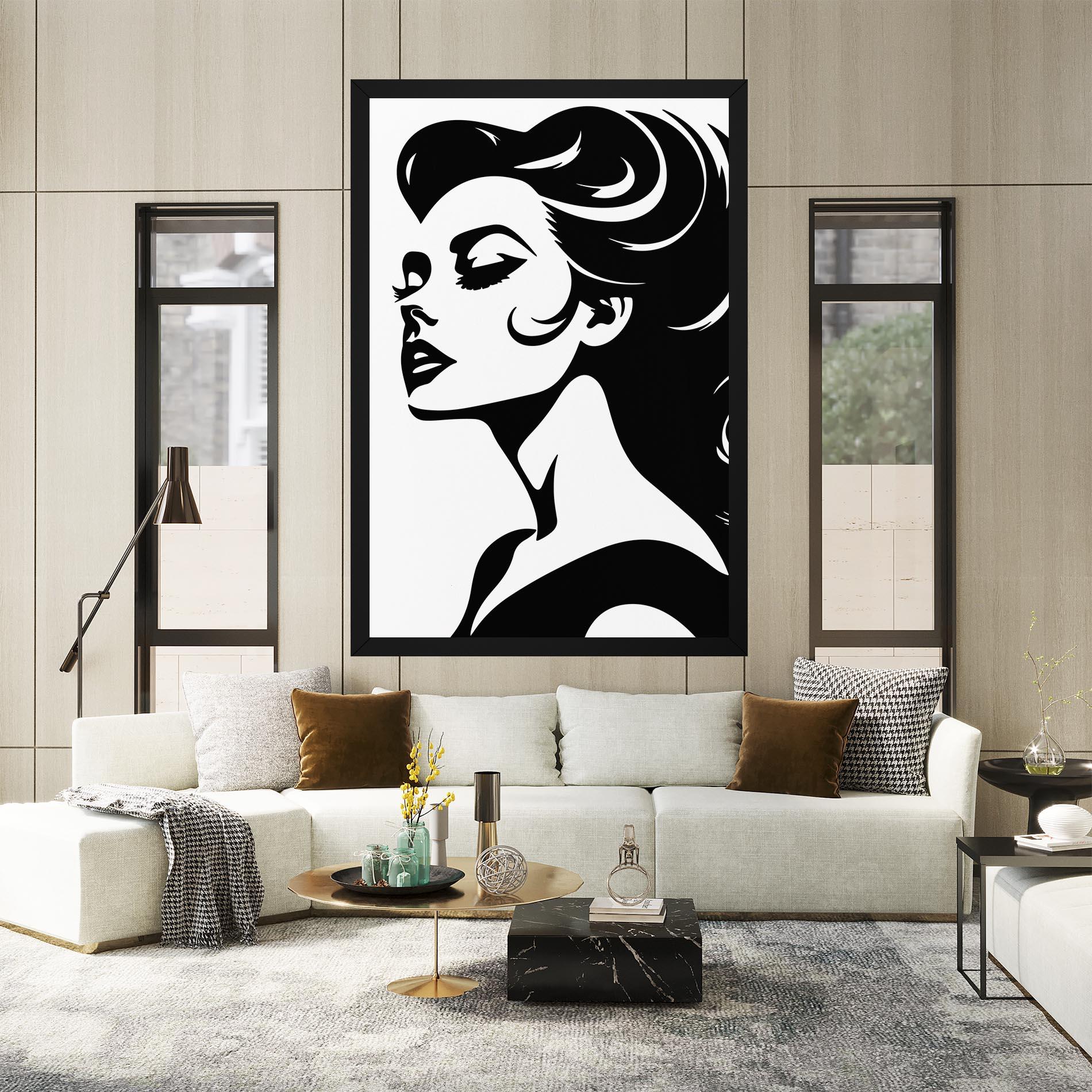 Tablou Canvas Eyeliner Shilouette mockup 2