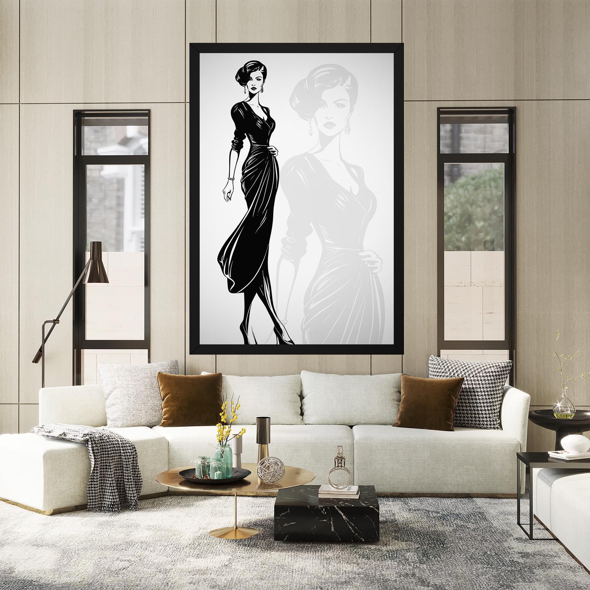 Tablou Canvas Lady Shilouette mockup 2