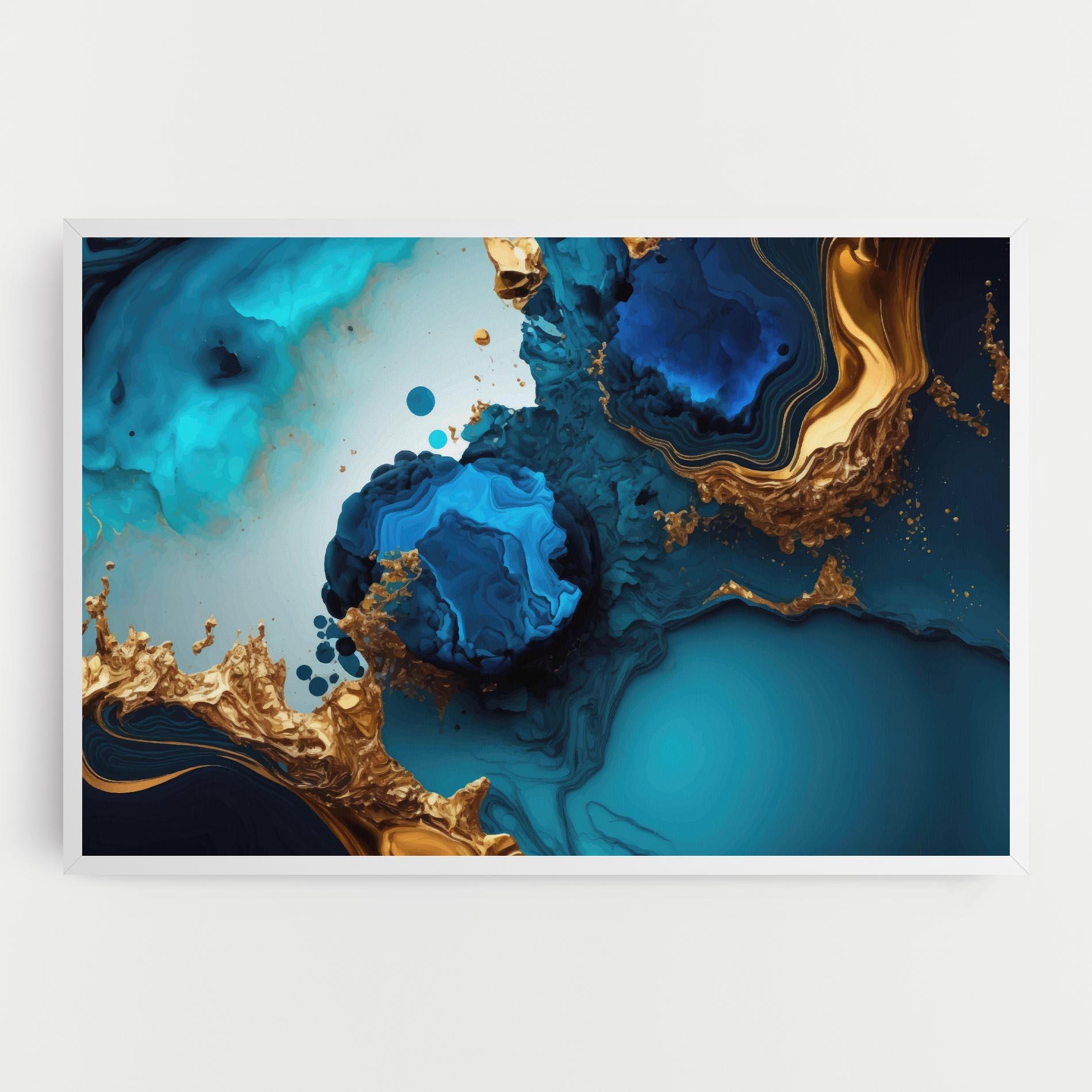 Tablou Canvas Blue Gold Wave mockup 0
