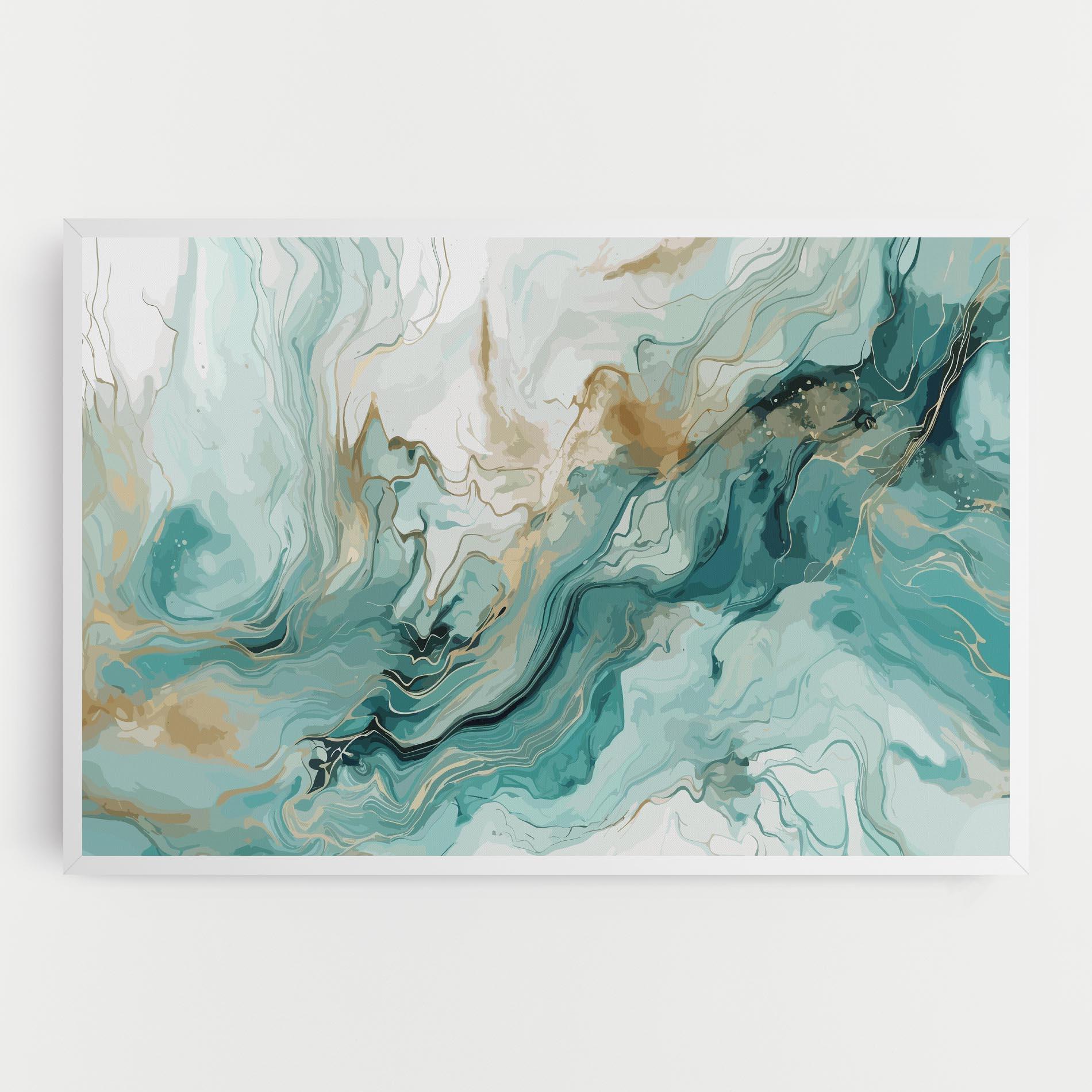 Tablou Canvas Green Gold Water mockup 0