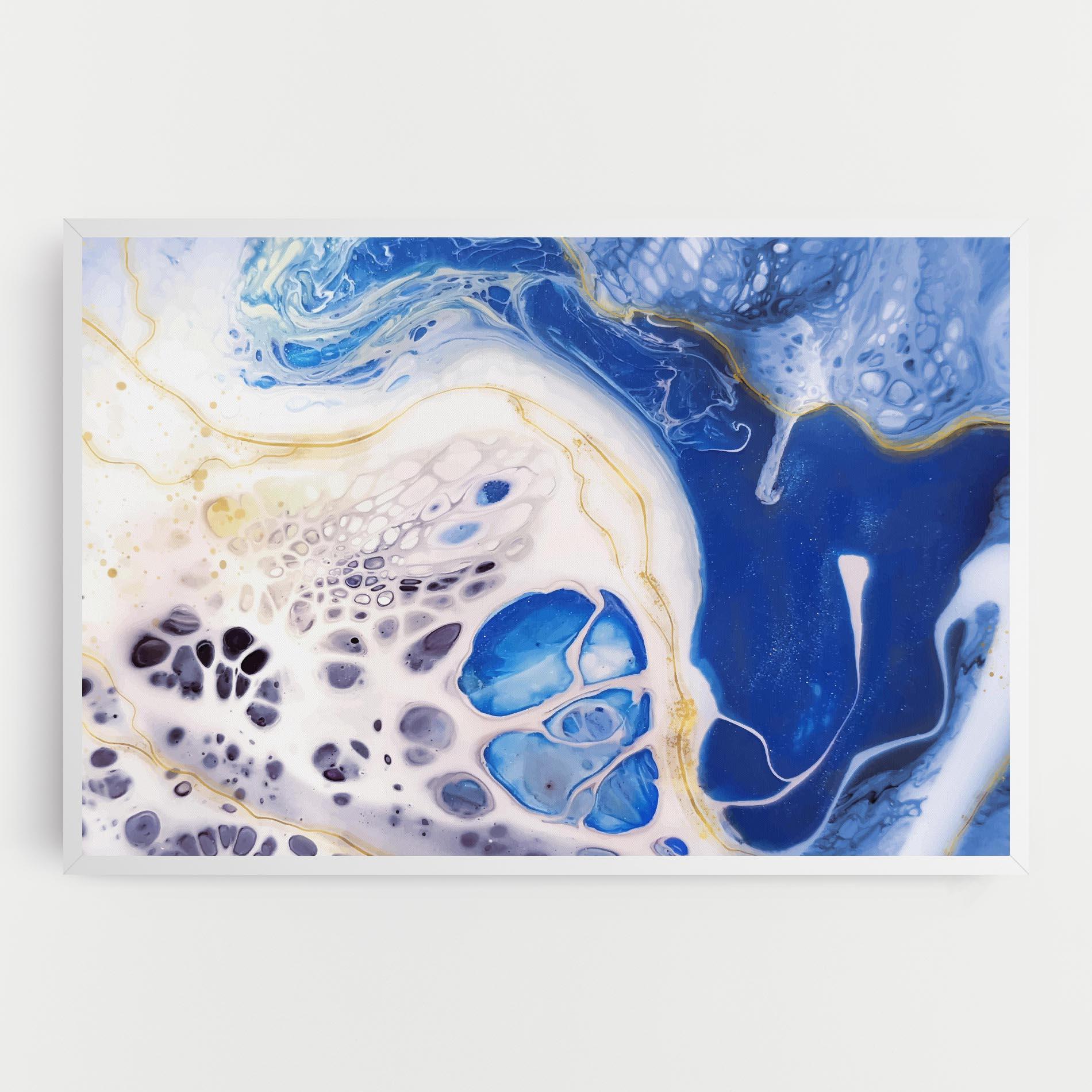 Tablou Canvas Water Gold Blue Marble mockup 0
