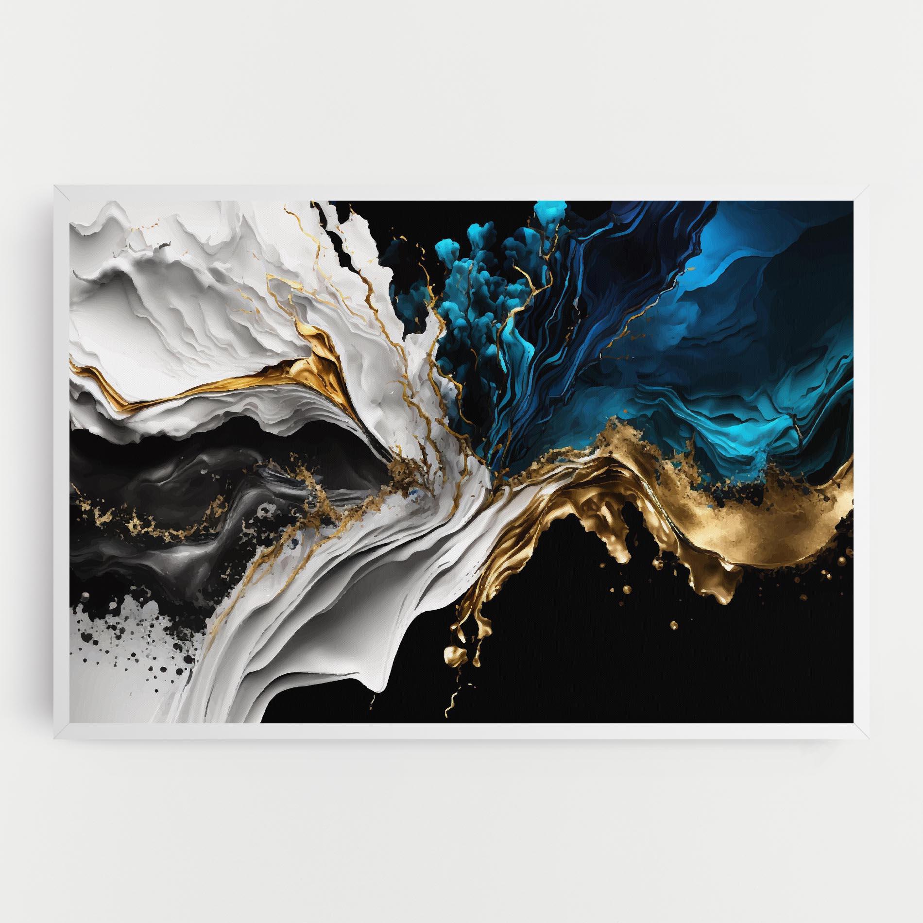 Tablou Canvas White Black Wave mockup 0