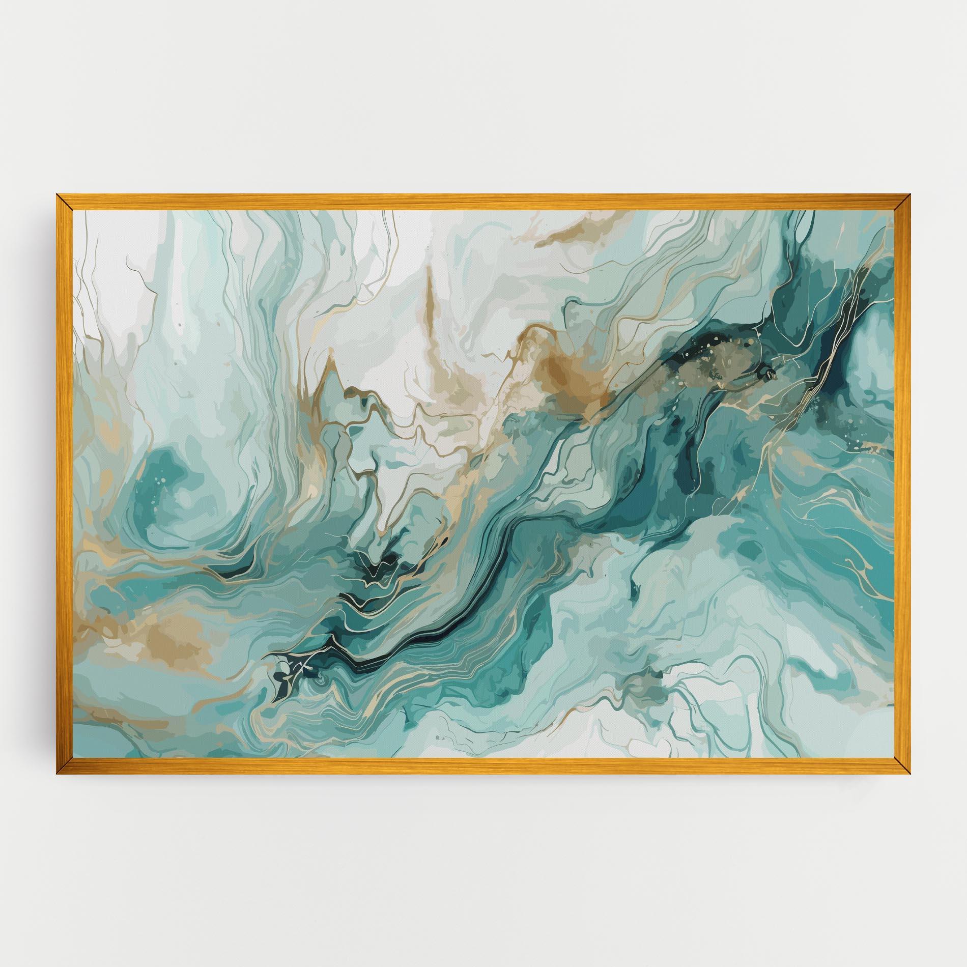 Tablou Canvas Green Gold Water mockup 0