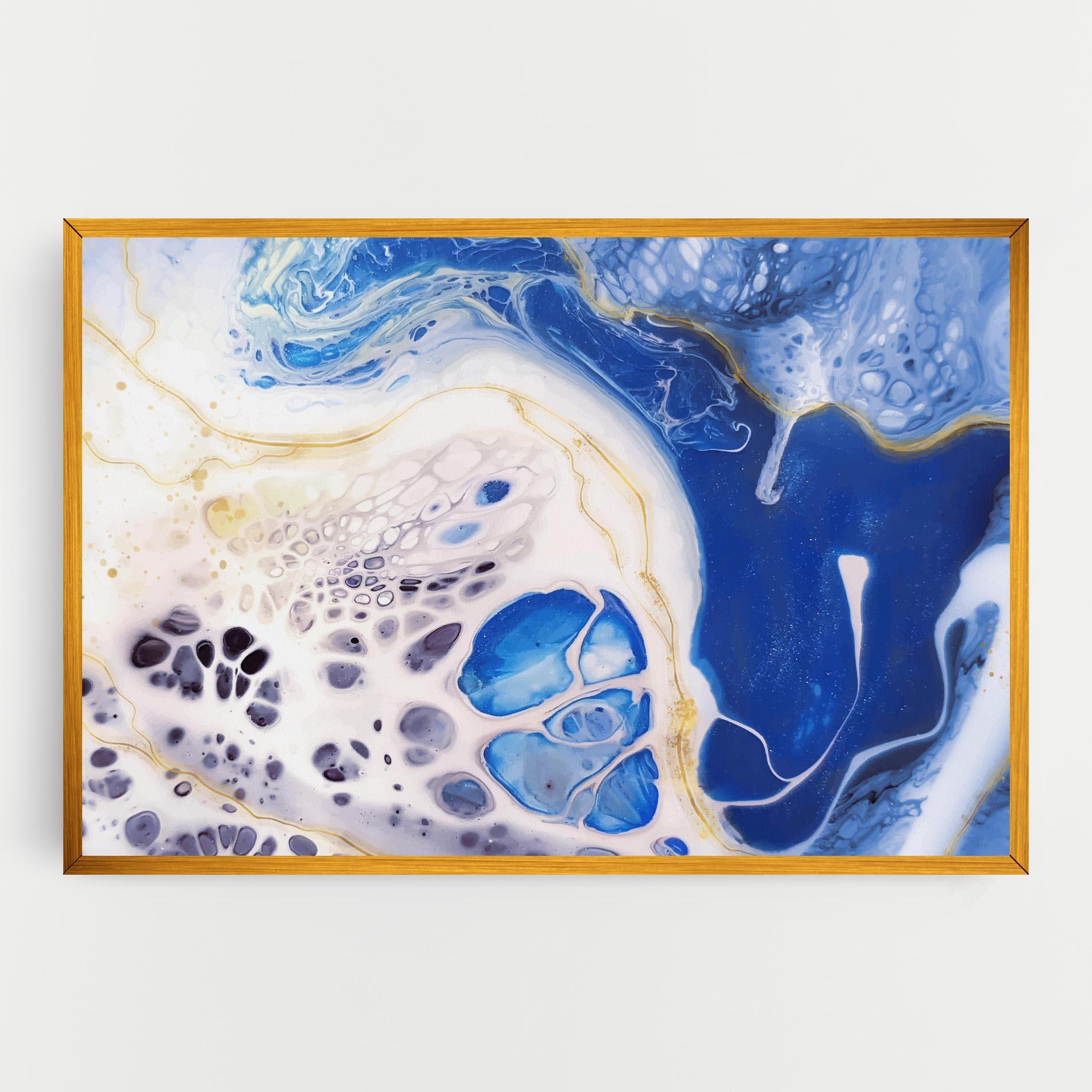 Tablou Canvas Water Gold Blue Marble mockup 0
