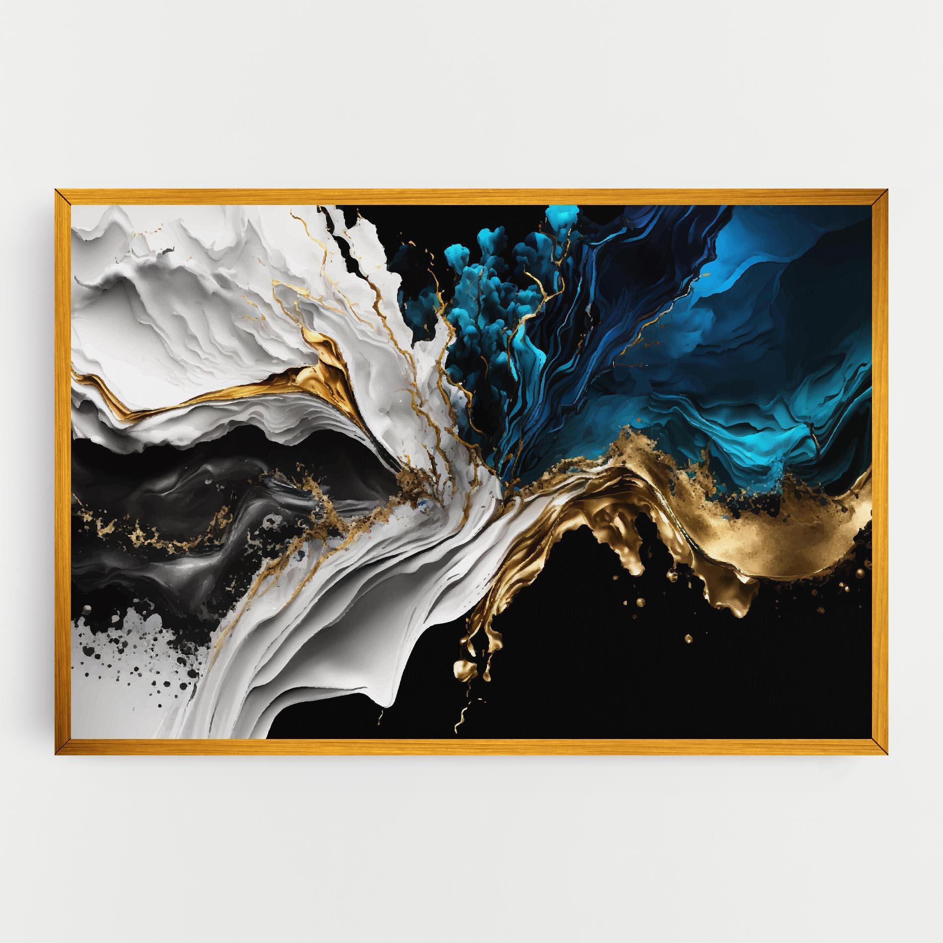 Tablou Canvas White Black Wave mockup 0