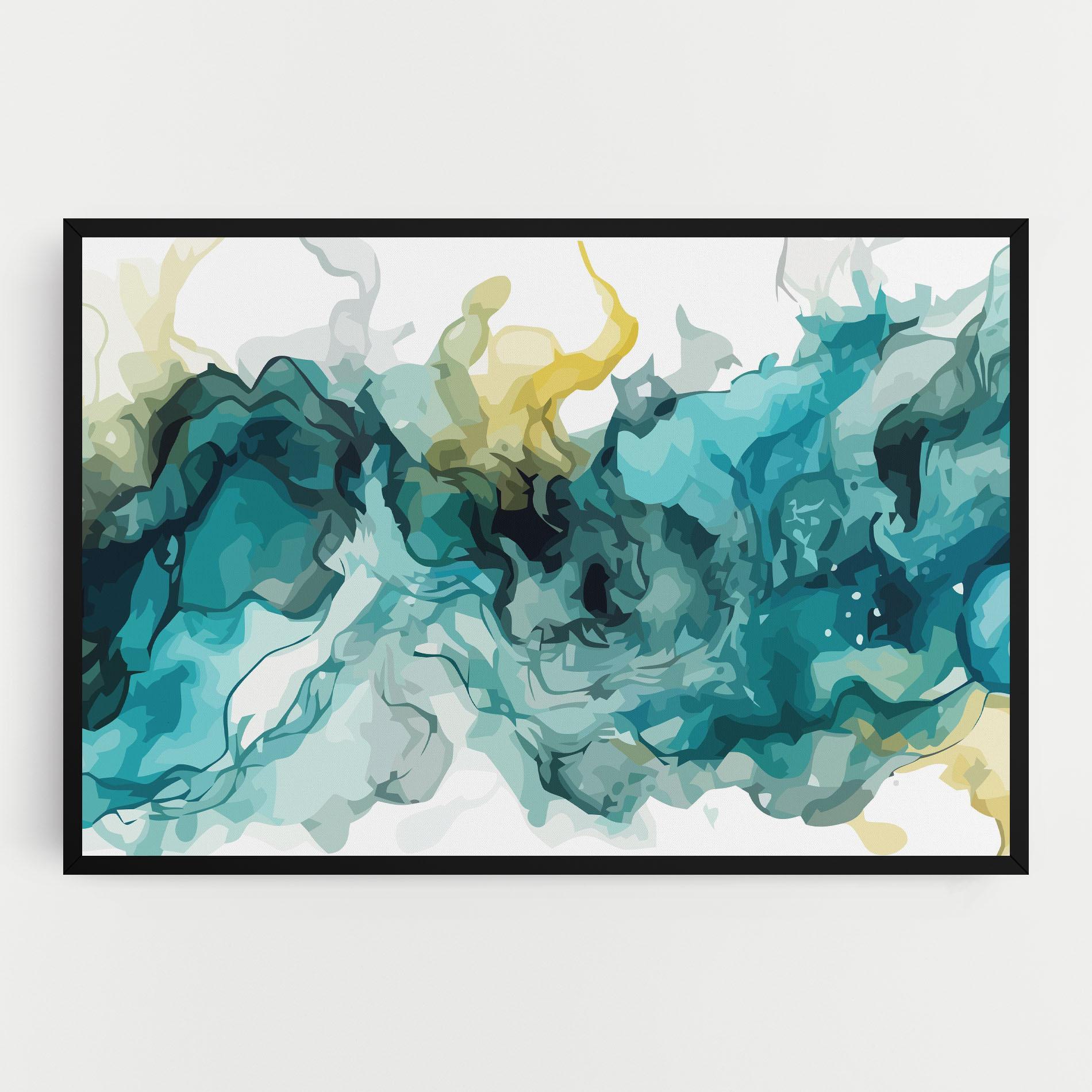 Tablou Canvas Blue Yellow Art mockup 0