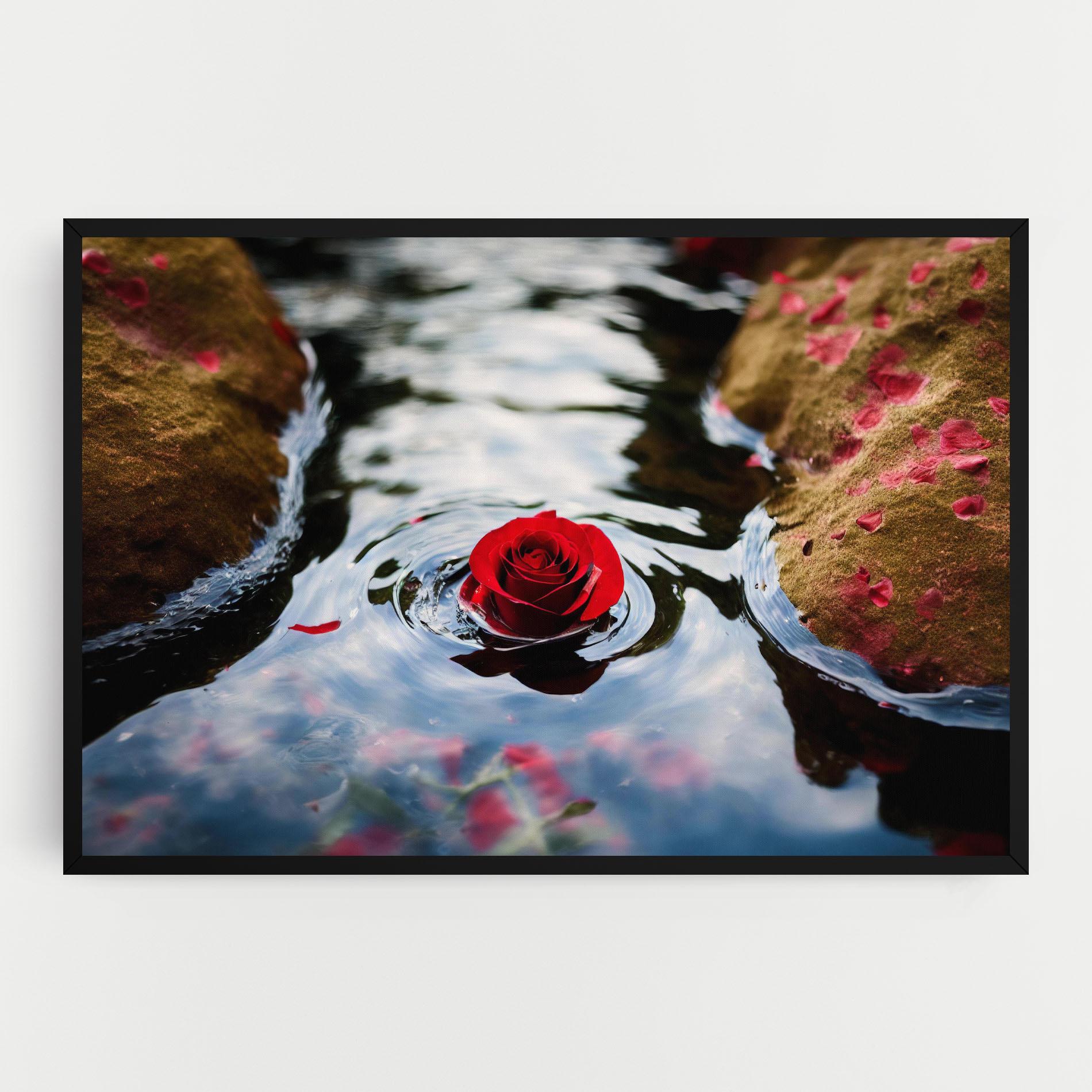 Tablou Canvas Floating Water Rose mockup 0